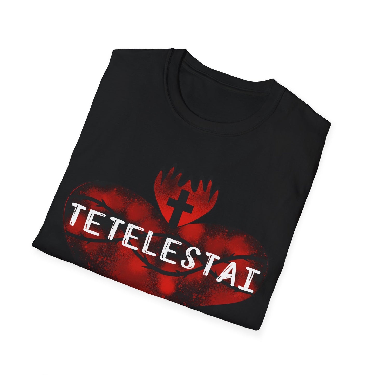 Tetelestai sacred heart of Jesus unisex Softstyle T-Shirt