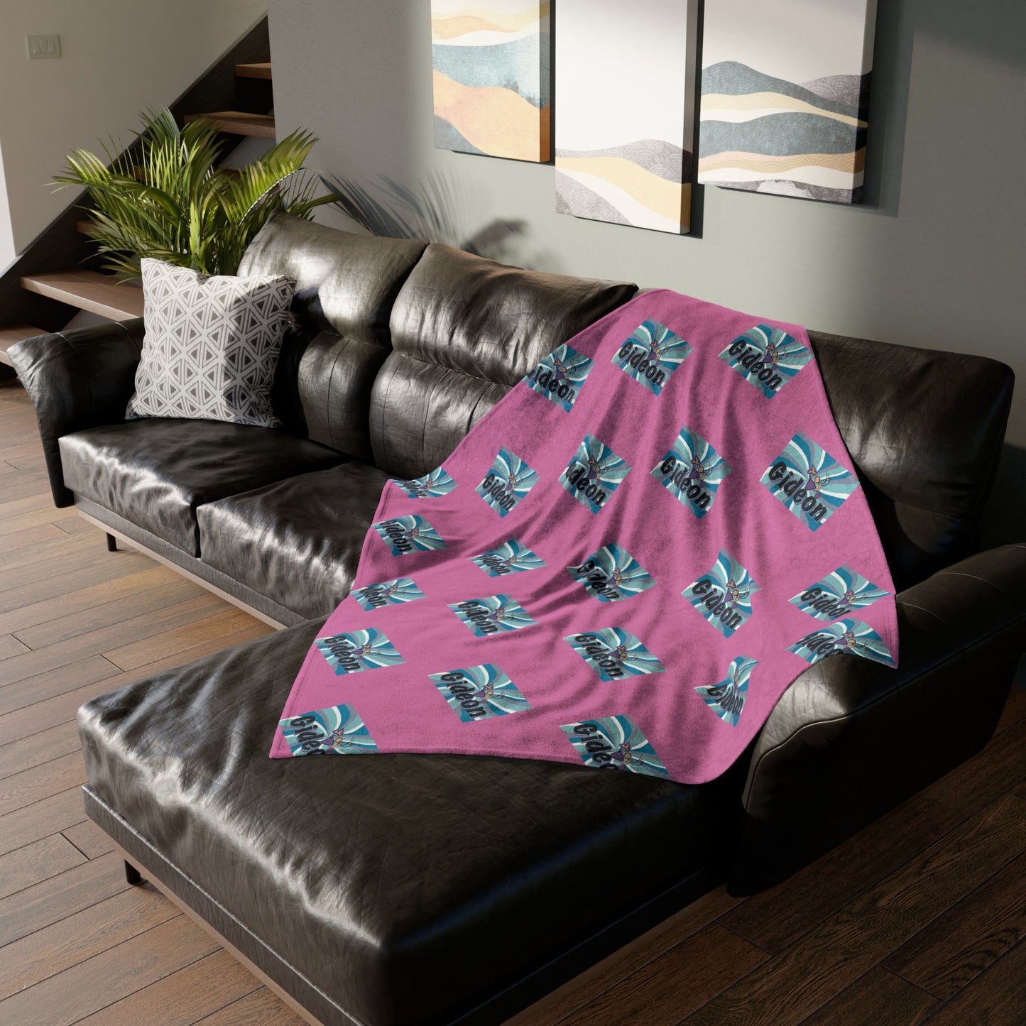 Gideon Pink and Blue Soft Polyester Blanket