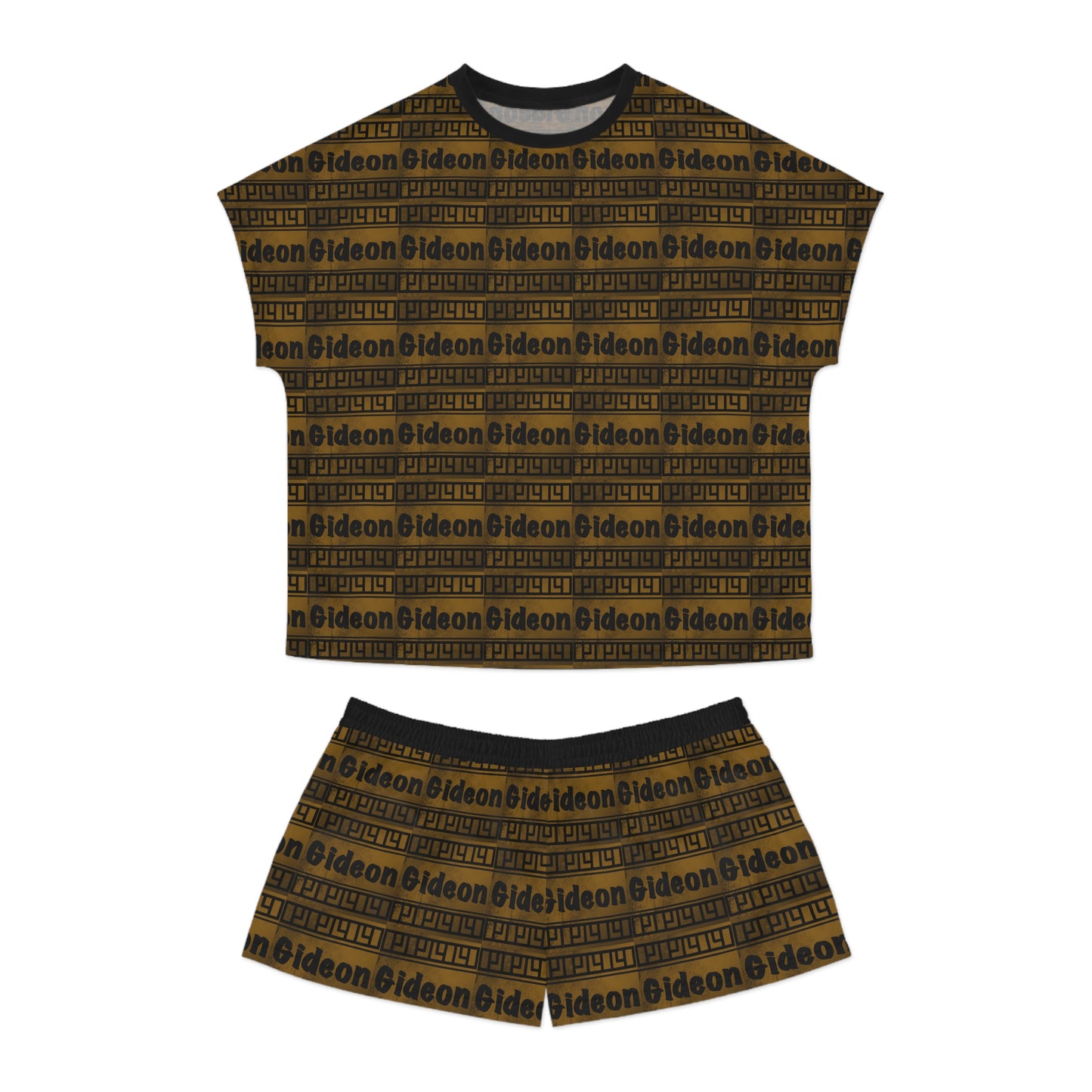 Gideon Women's Short Black and Gold Pajama Set