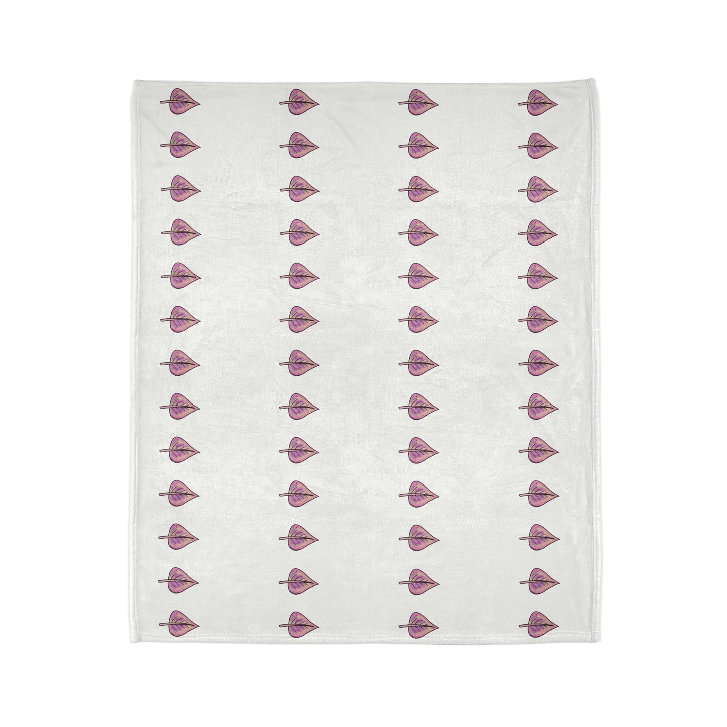 Pink with Yellow Hue LeavesSoft Polyester Blanket