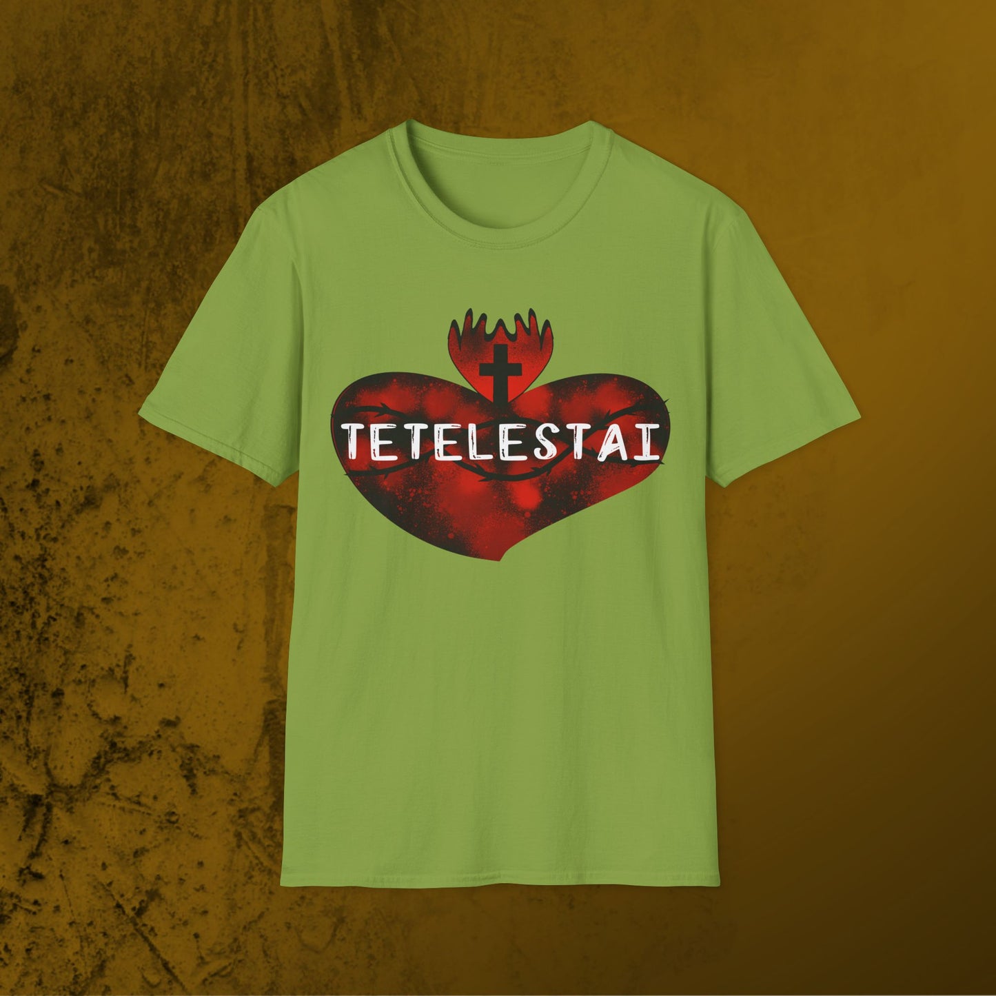 Tetelestai sacred heart of Jesus unisex Softstyle T-Shirt