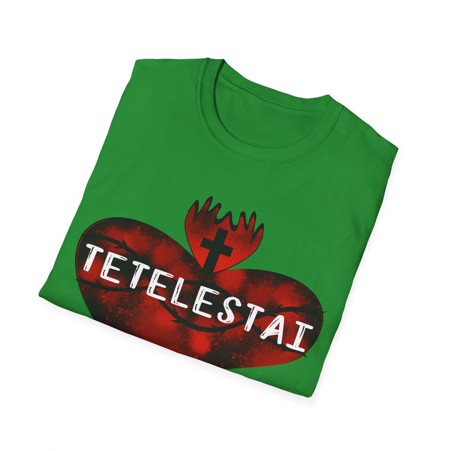 Tetelestai sacred heart of Jesus unisex Softstyle T-Shirt