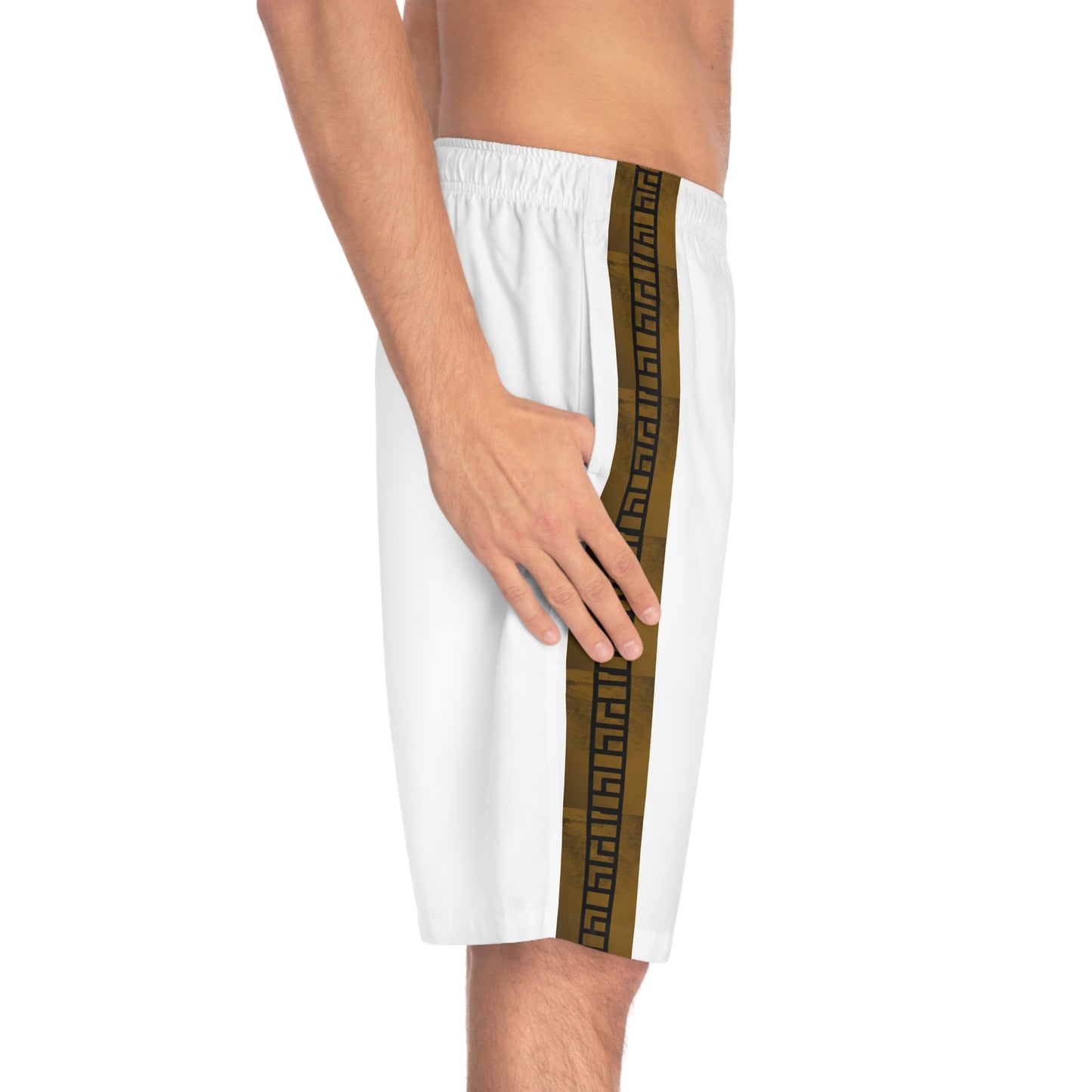 Gideon design on White Men's Board Shorts (AOP)