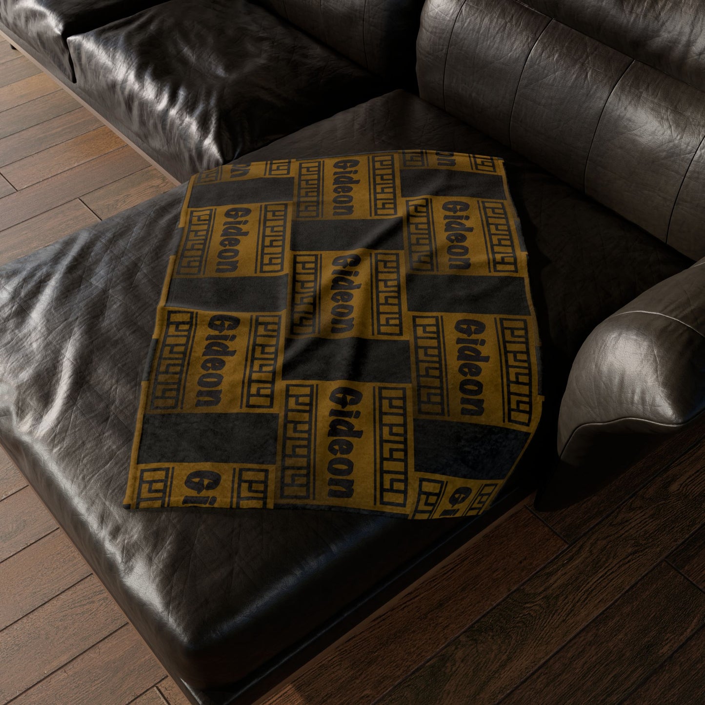 Gideon Black and Brown Soft Polyester Blanket