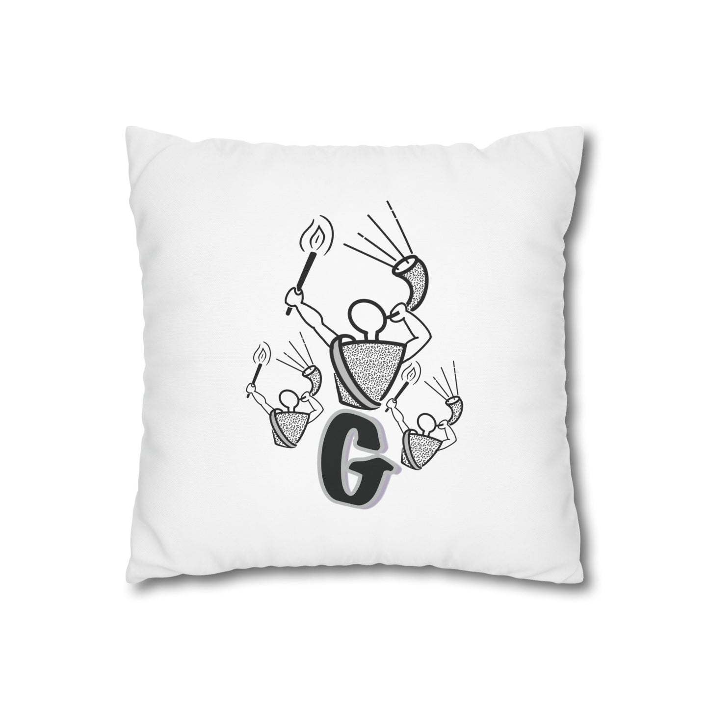 Gideon B/W Square Poly Canvas Pillowcase