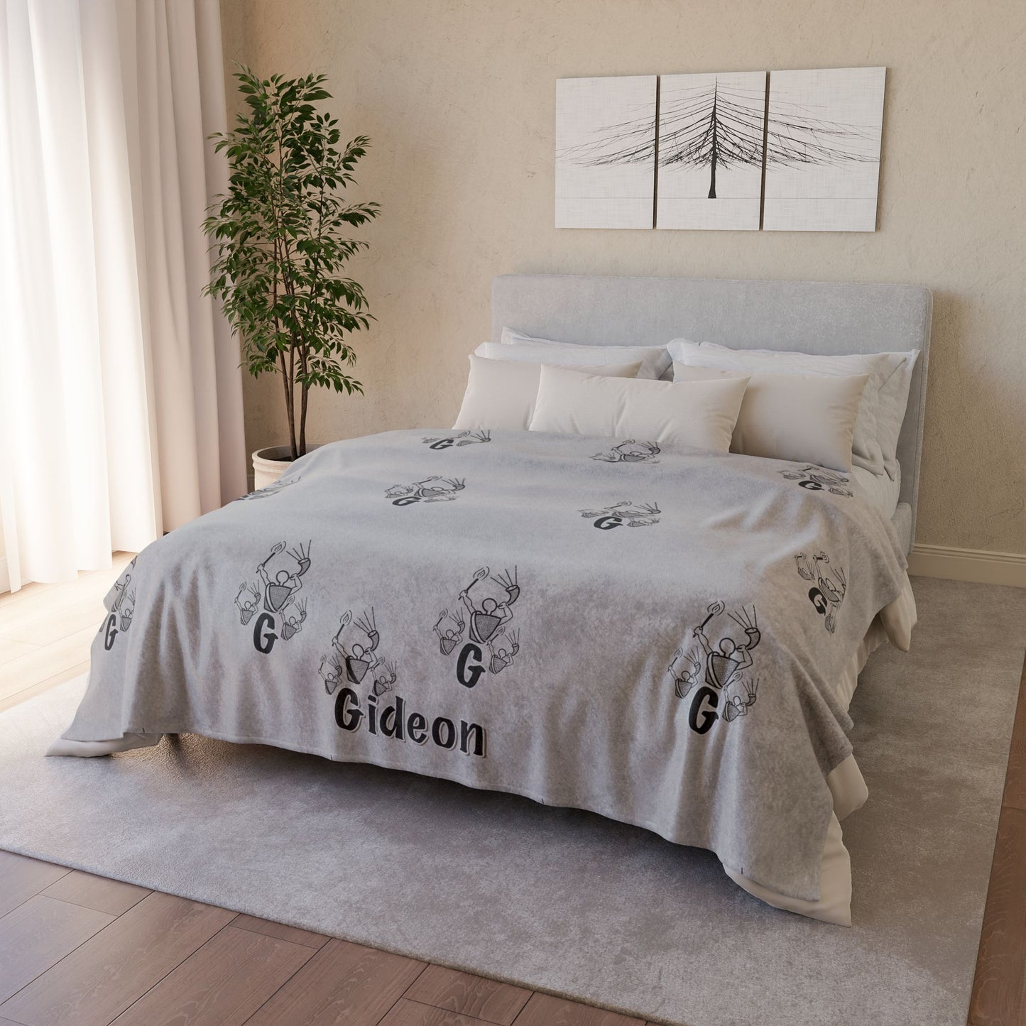 Gideon B/W Soft Polyester Blanket