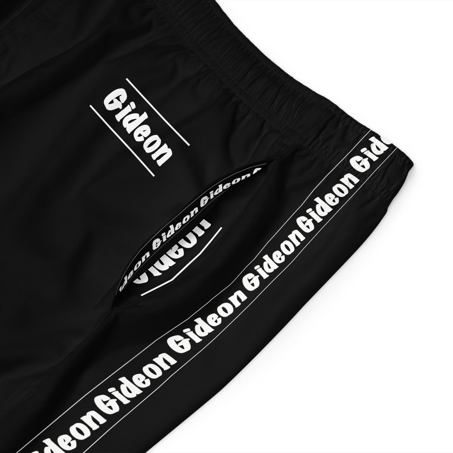 Gideon White on Black Men's Board Shorts (AOP)