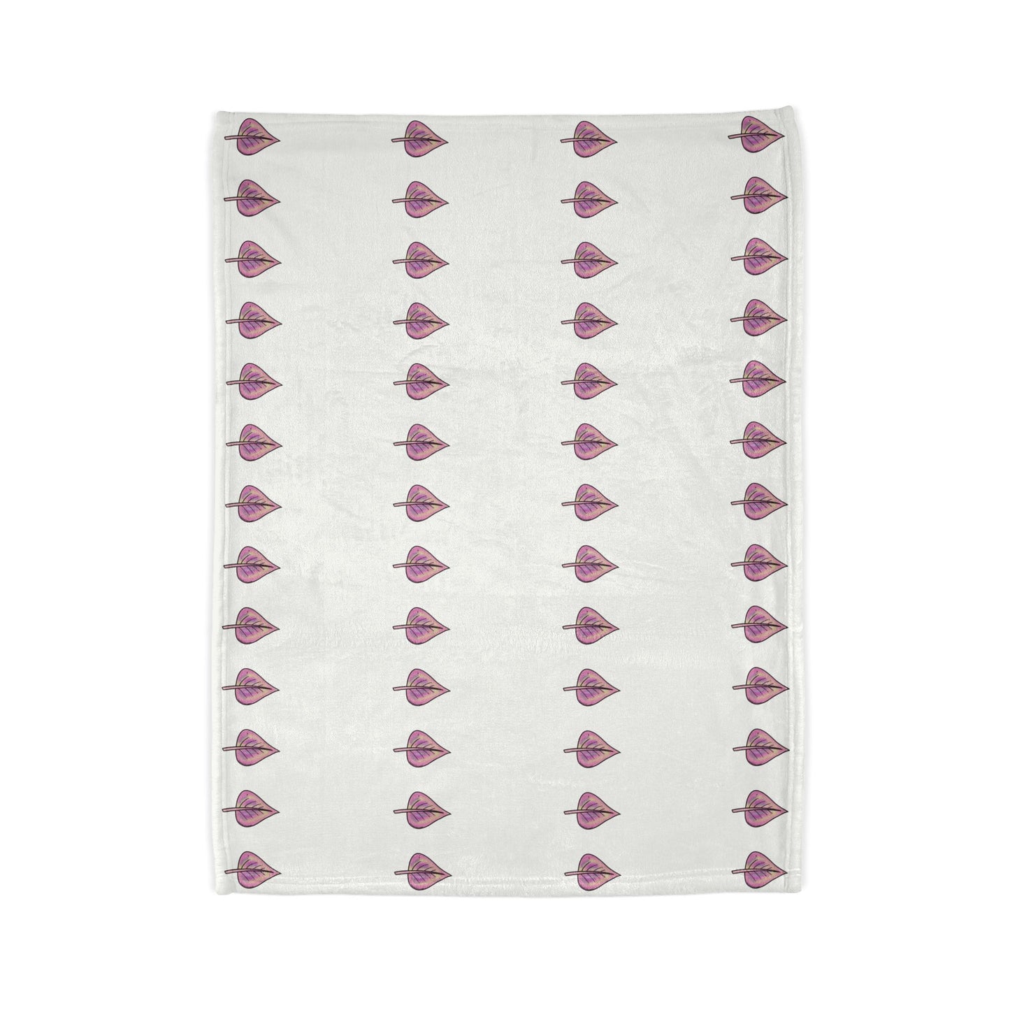Pink with Yellow Hue LeavesSoft Polyester Blanket