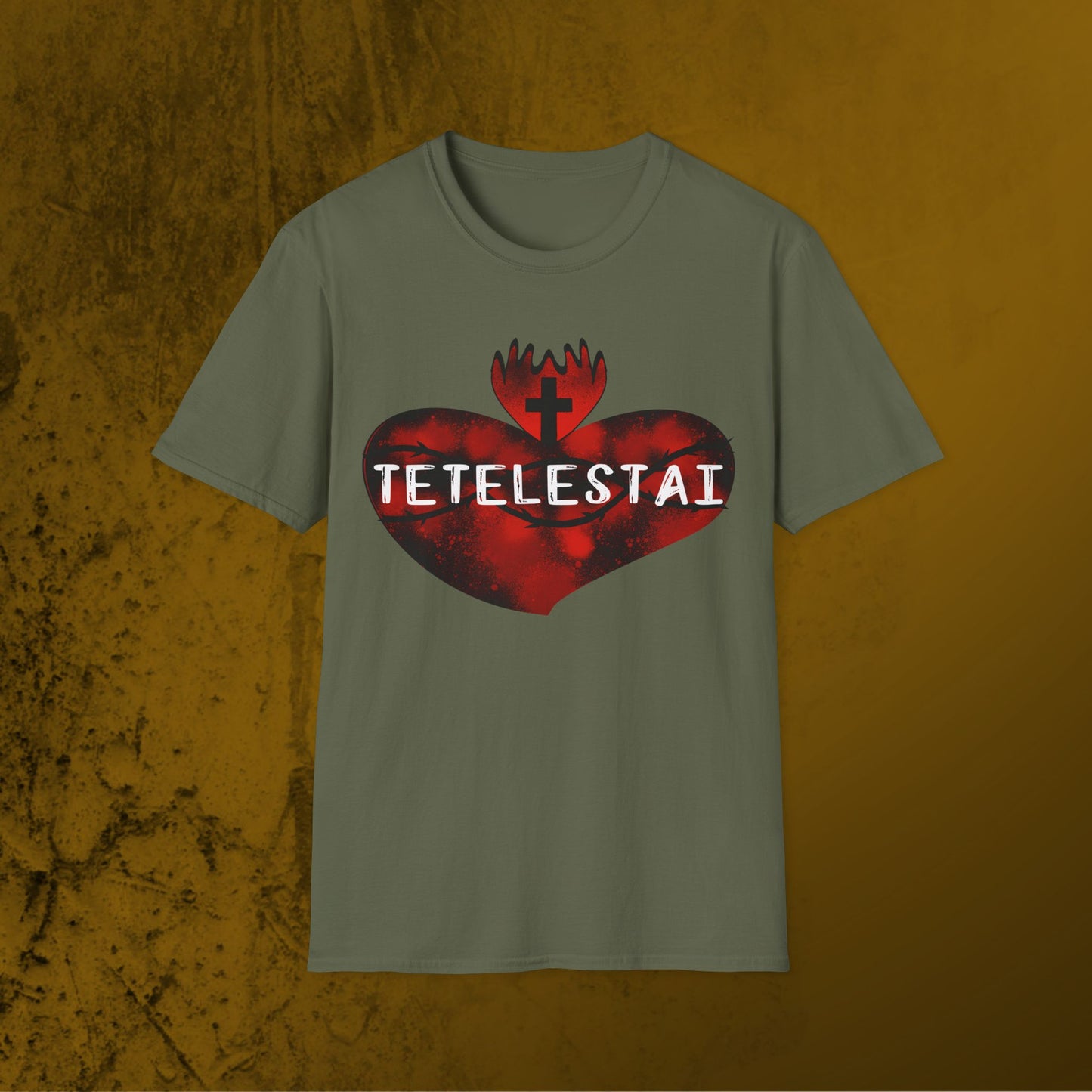 Tetelestai sacred heart of Jesus unisex Softstyle T-Shirt
