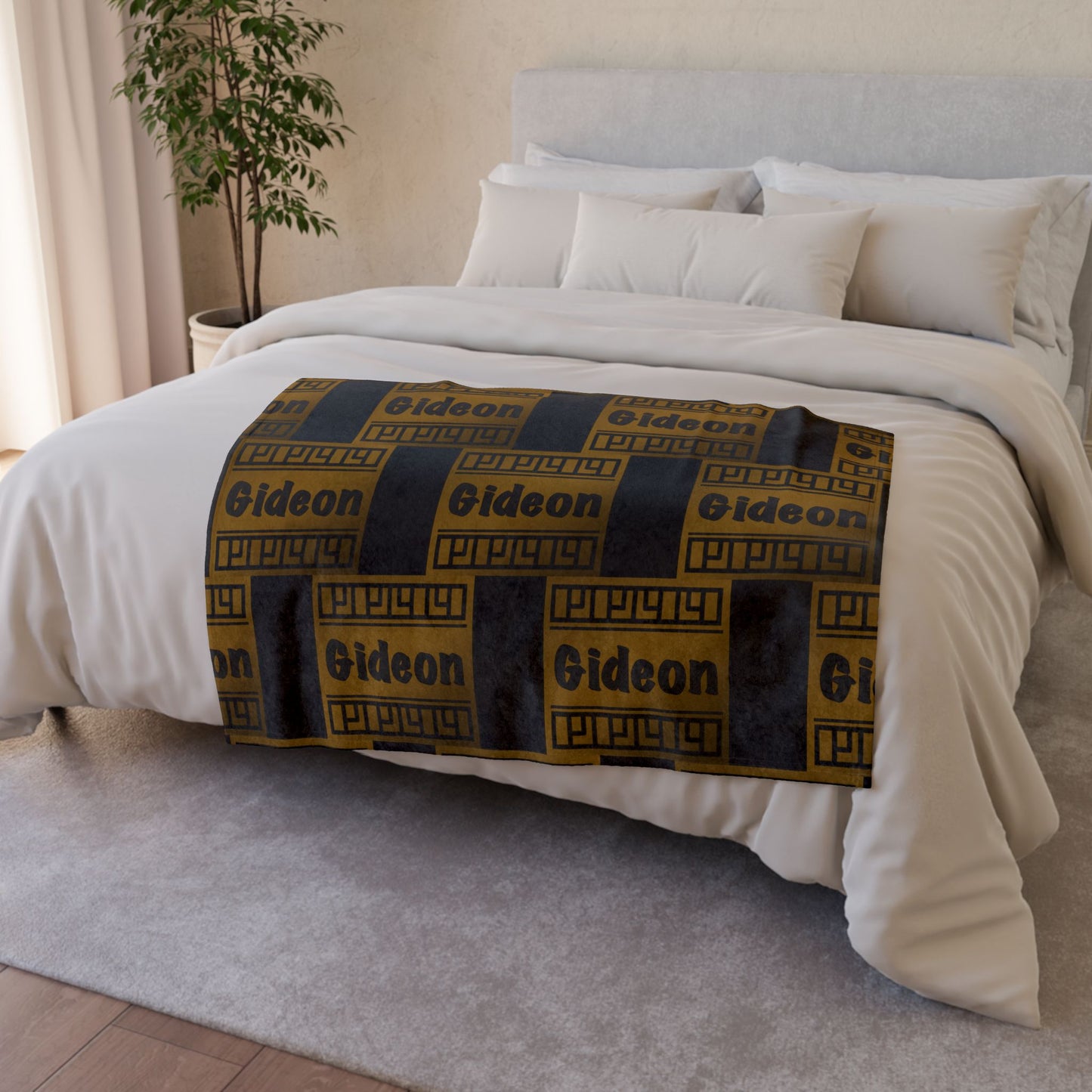 Gideon Black and Brown Soft Polyester Blanket