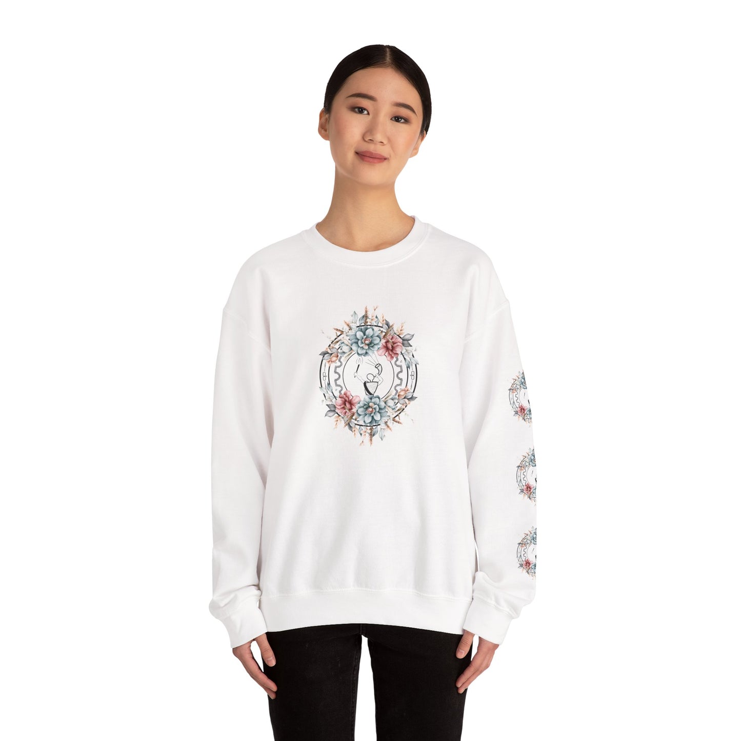 Gideon Floral Garland Unisex Heavy Blend Crewneck Sweatshirt