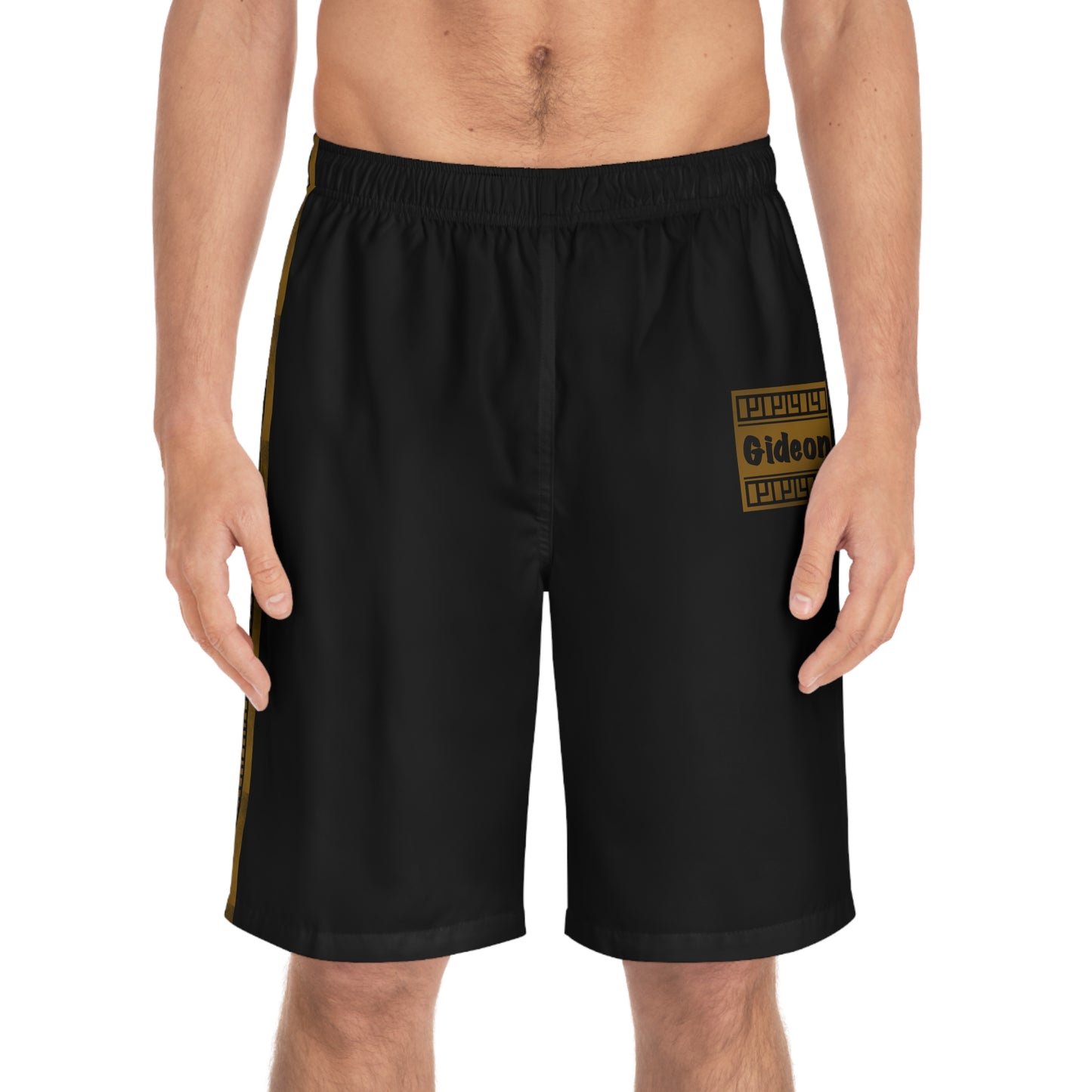 Gideon design on Black Men's Board Shorts (AOP)