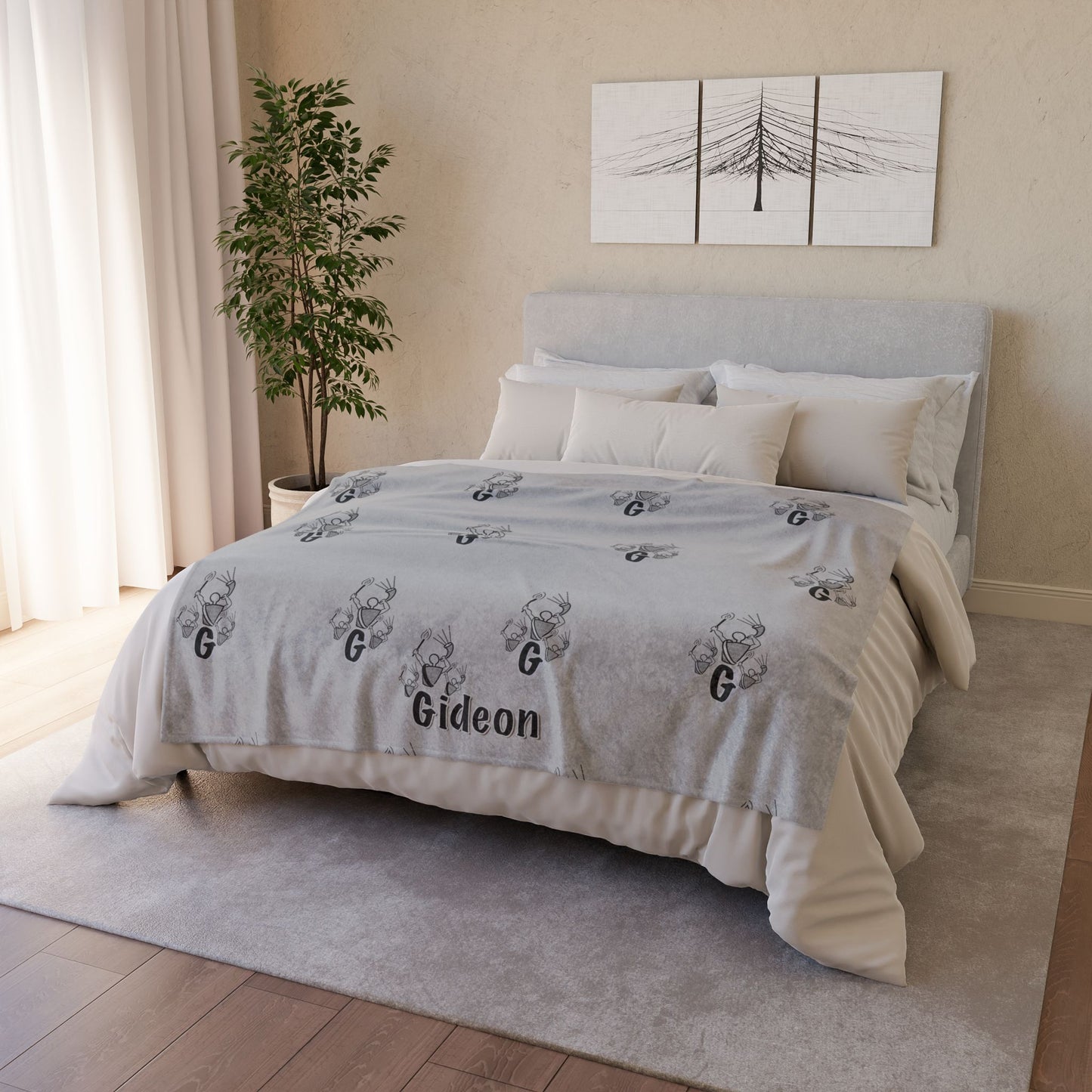 Gideon B/W Soft Polyester Blanket