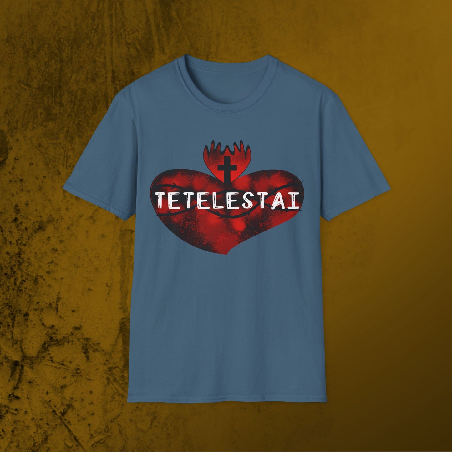 Tetelestai sacred heart of Jesus unisex Softstyle T-Shirt