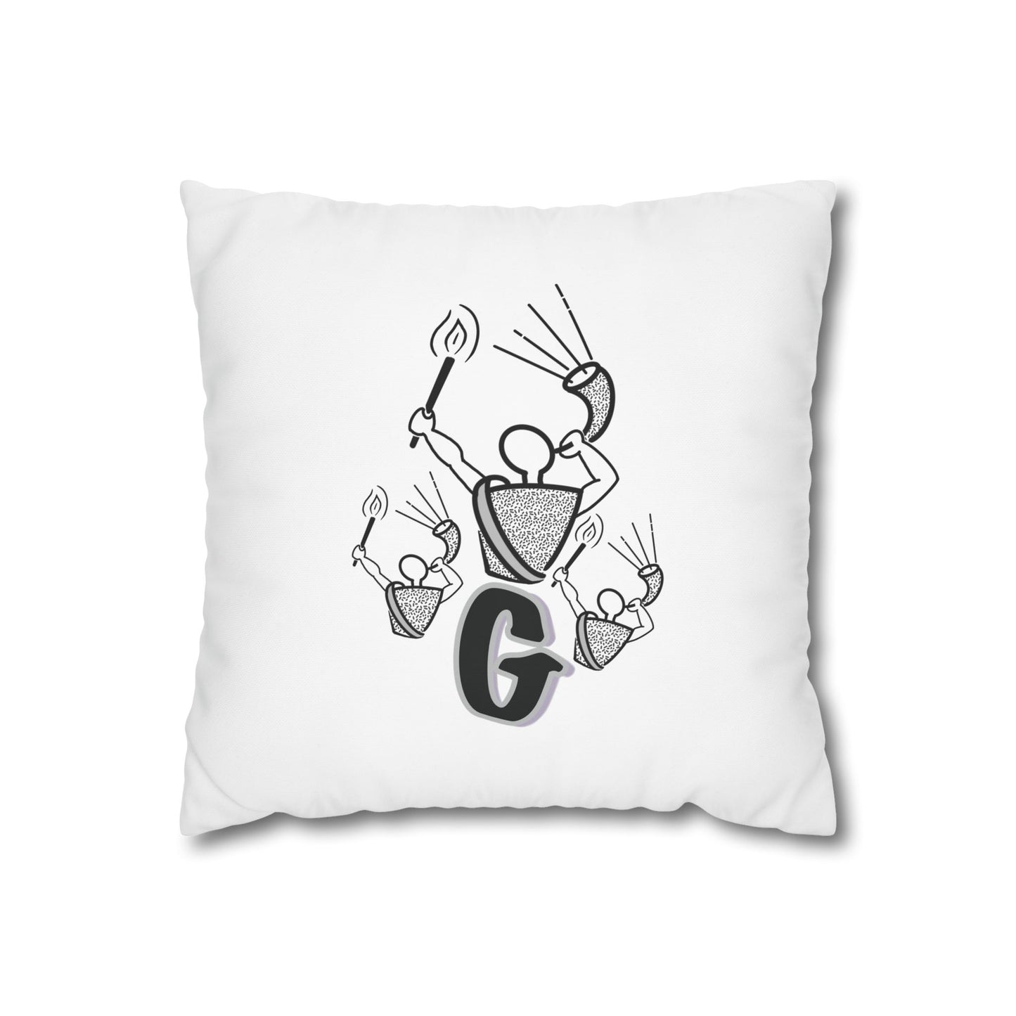 Gideon B/W Square Poly Canvas Pillowcase