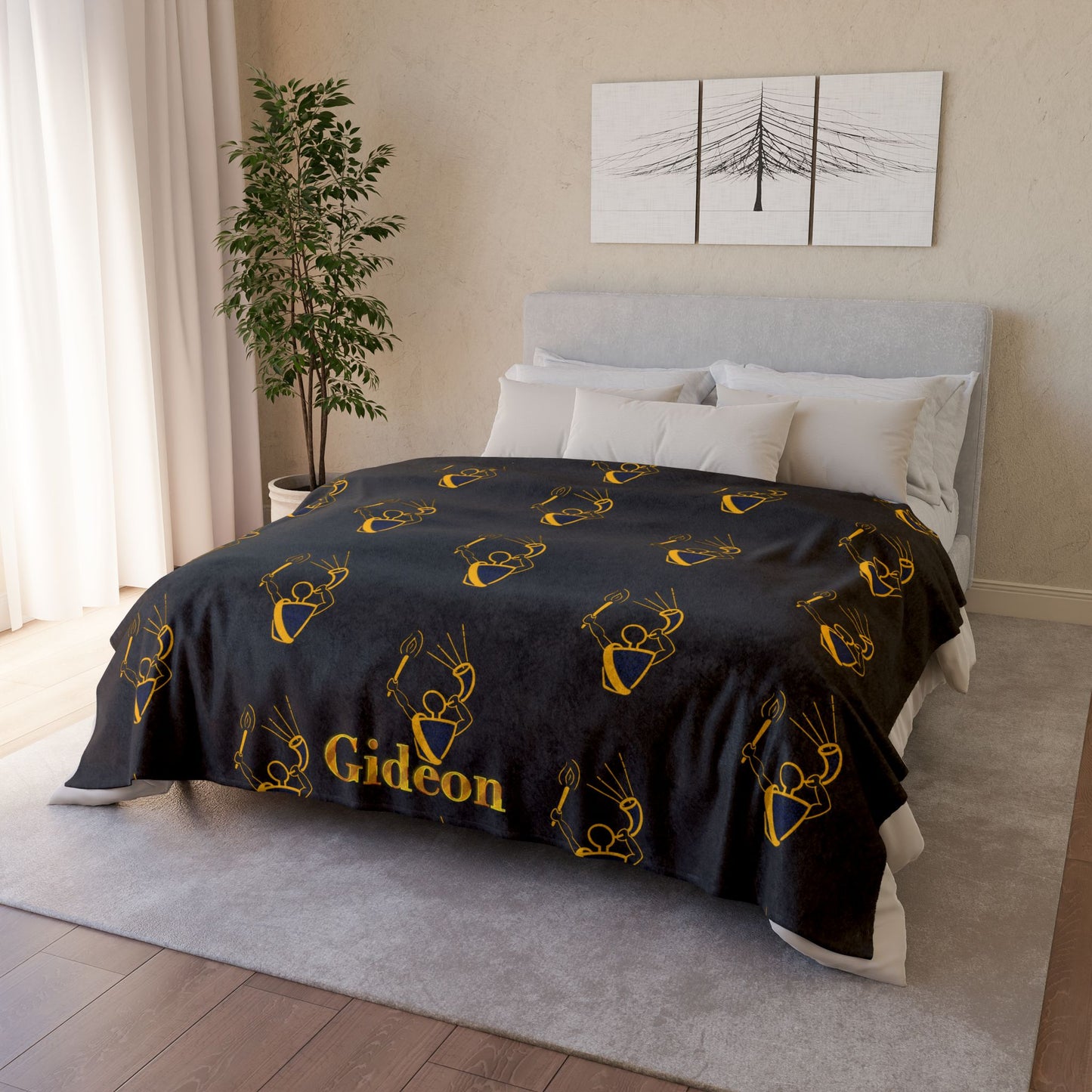 Gideon Gold Ram Torch Soft Polyester Blanket