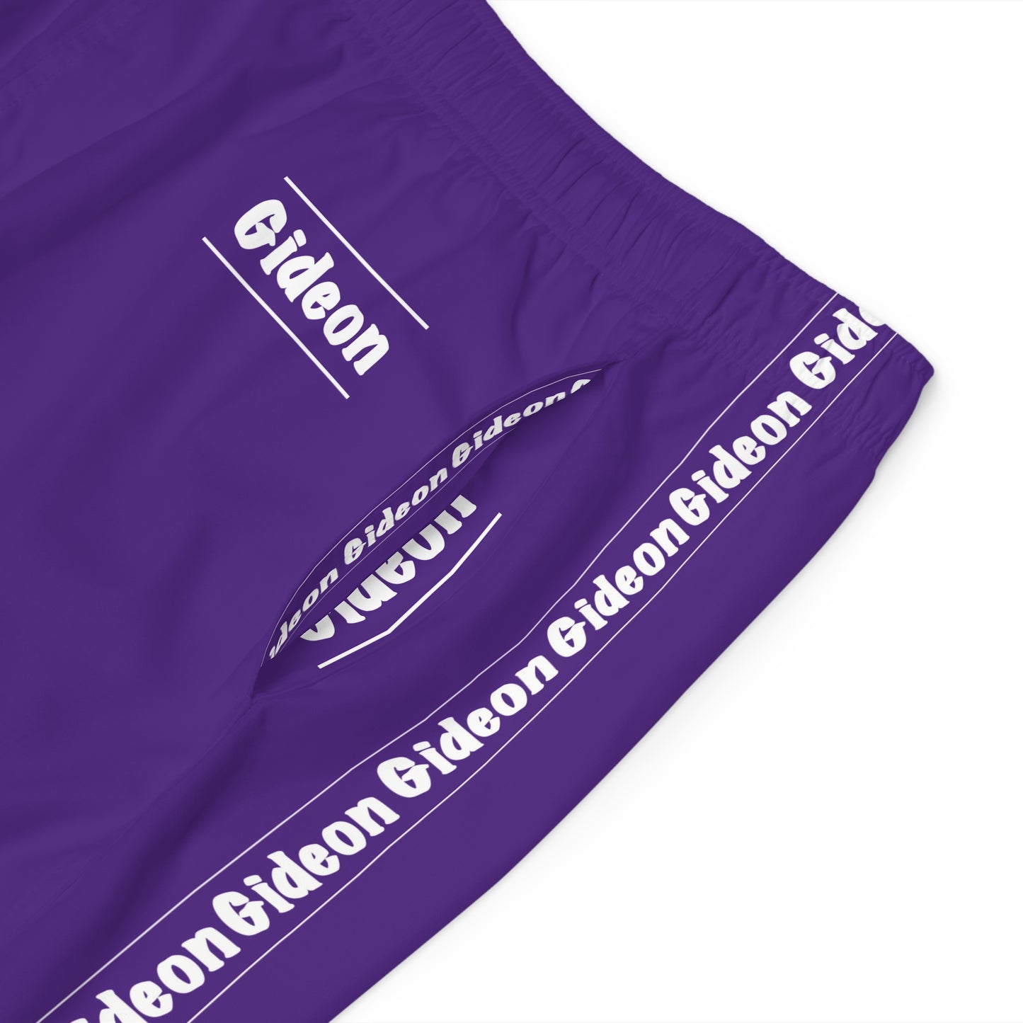 Gideon White on Purple Men's Board Shorts (AOP)