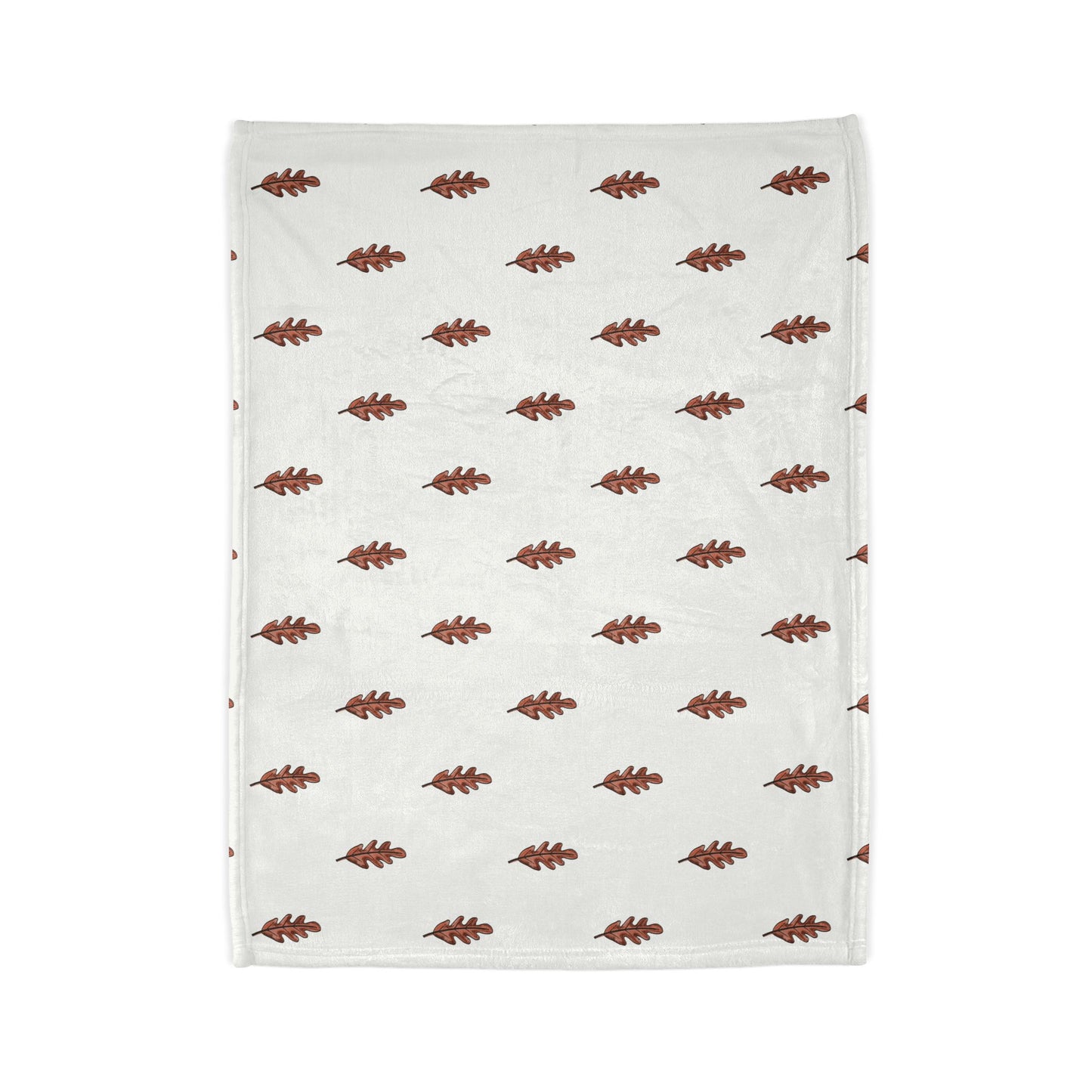 Brown Oak Leaves Soft Polyester Blanket