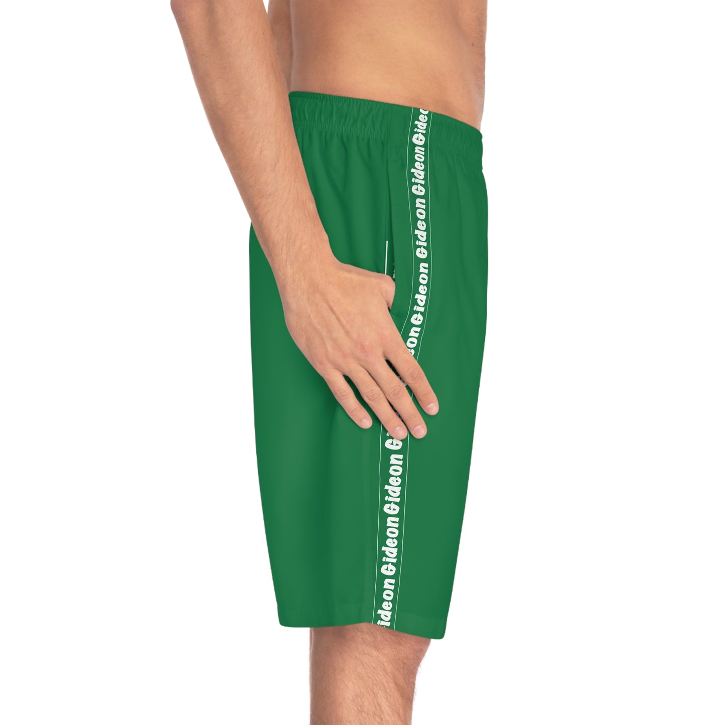 Gideon White on Green Men's Board Shorts (AOP)