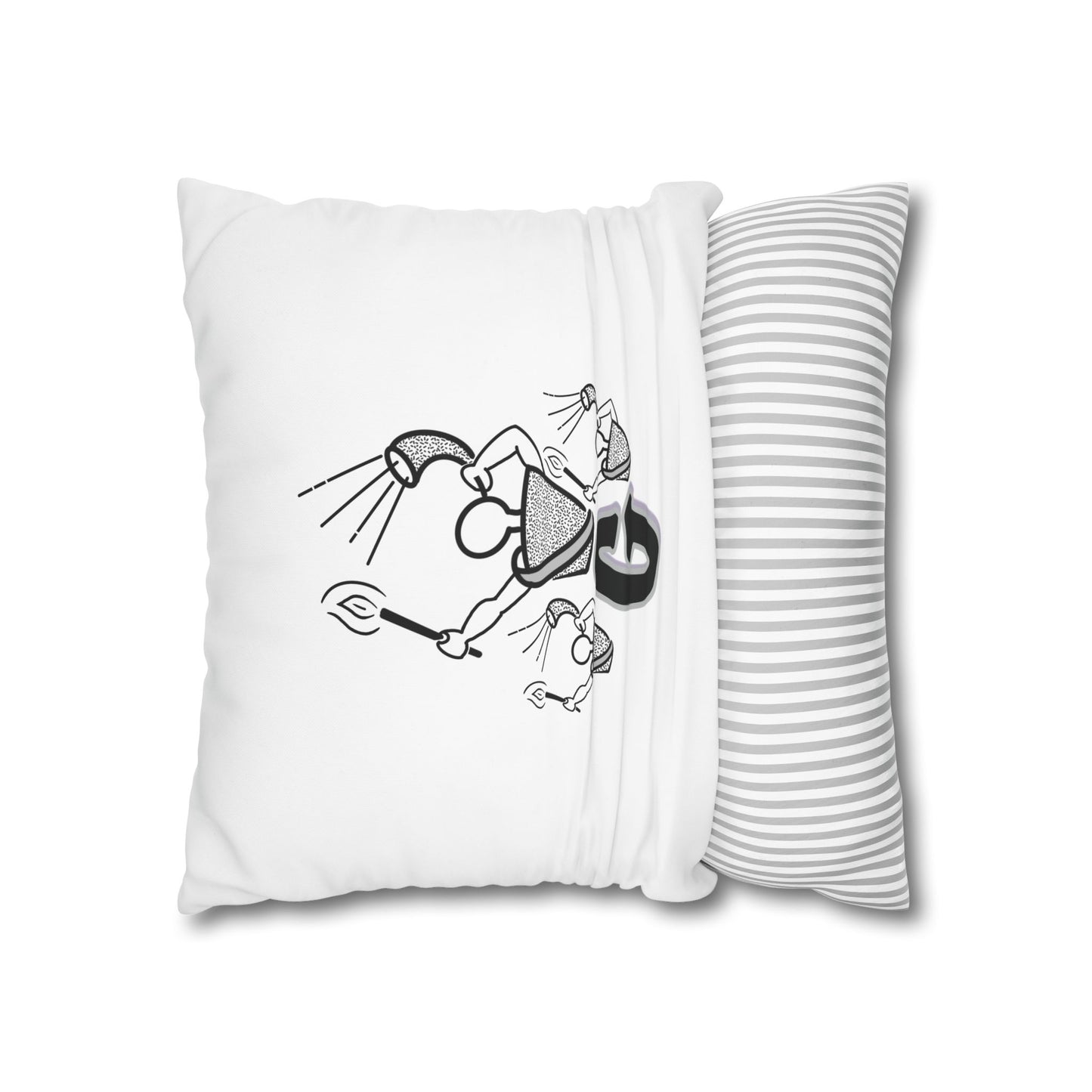Gideon B/W Square Poly Canvas Pillowcase
