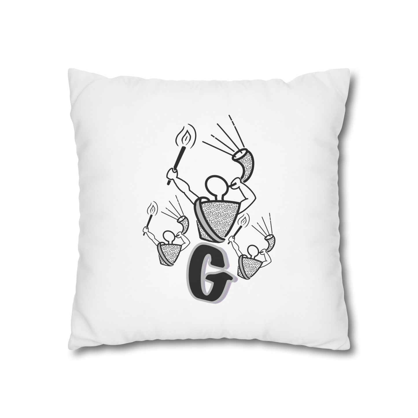 Gideon B/W Square Poly Canvas Pillowcase