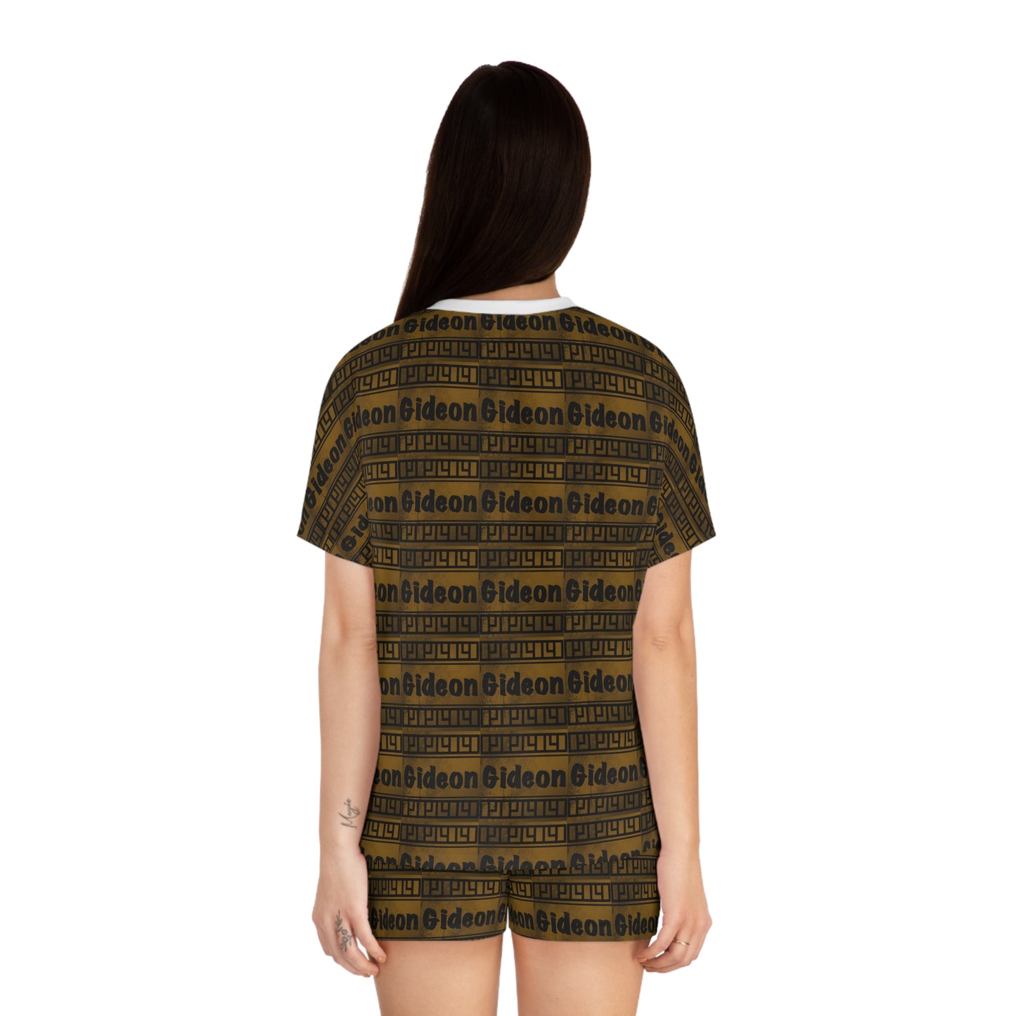 Gideon Women's Short Black and Gold Pajama Set