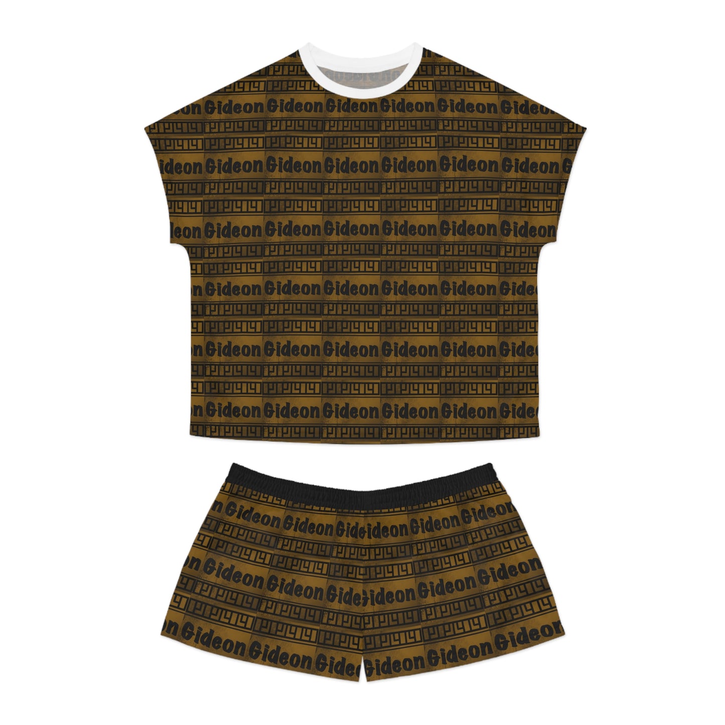 Gideon Women's Short Black and Gold Pajama Set