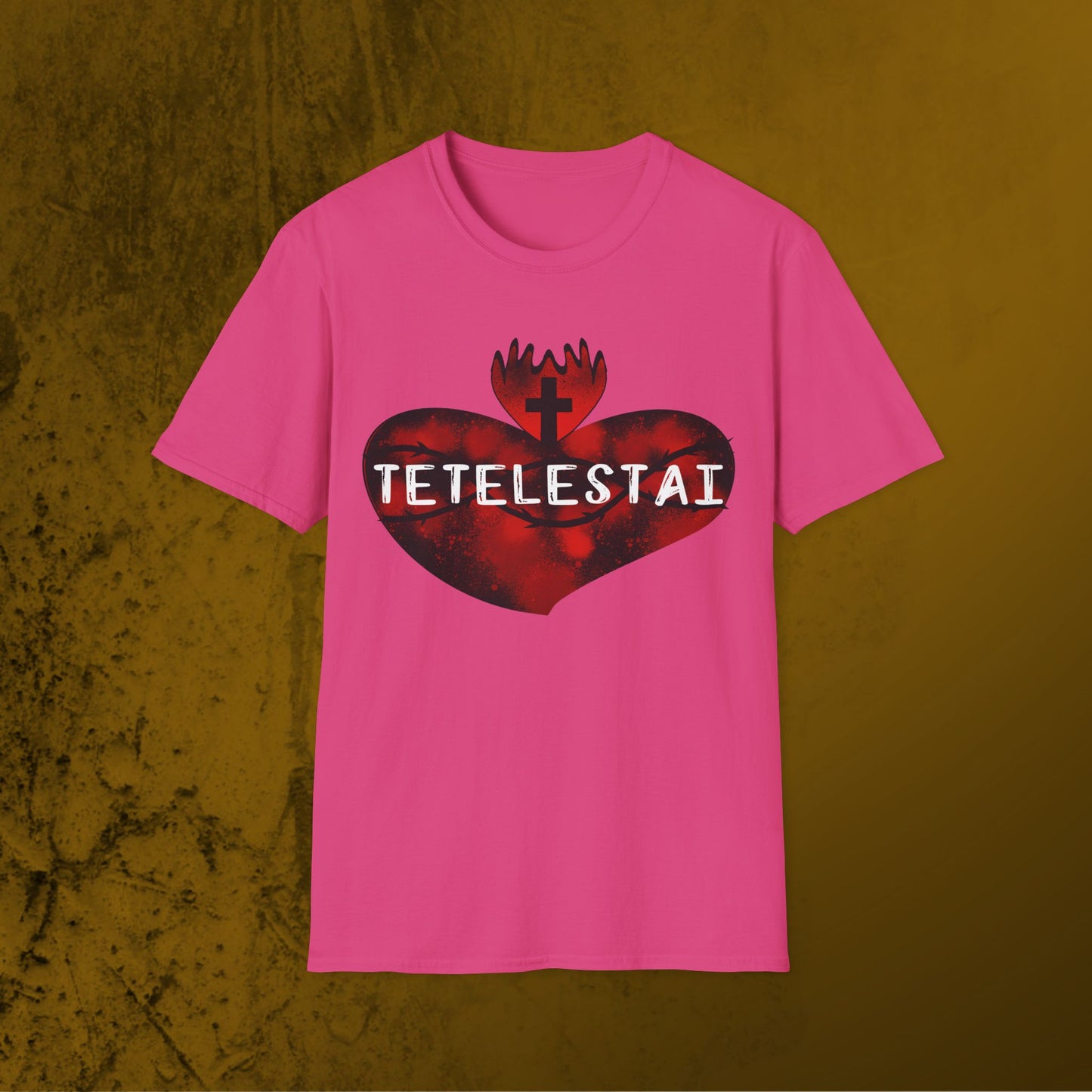 Tetelestai sacred heart of Jesus unisex Softstyle T-Shirt