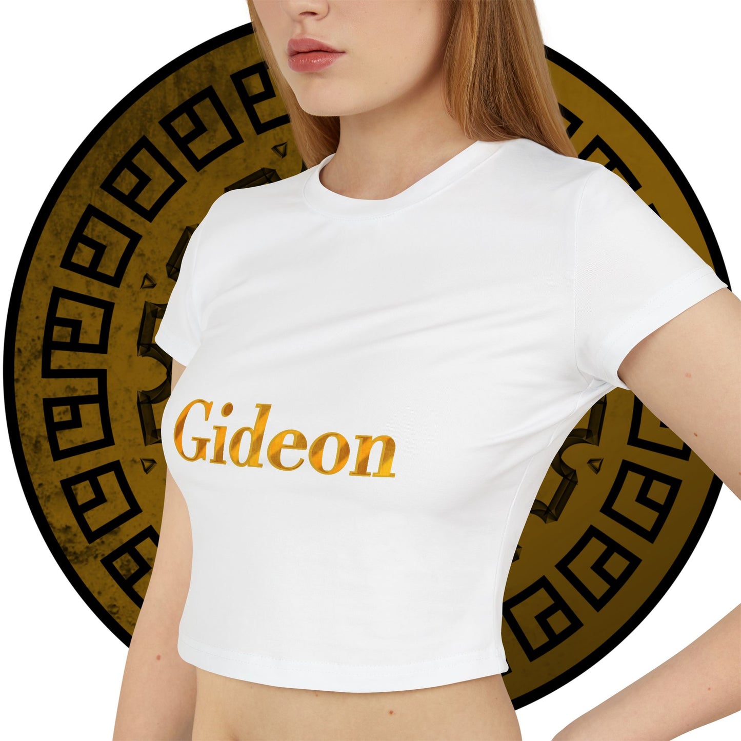 Gold text Gideon Women's Baby Tee