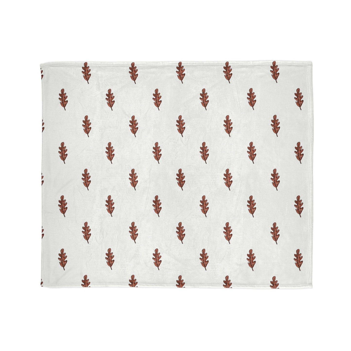 Brown Oak Leaves Soft Polyester Blanket