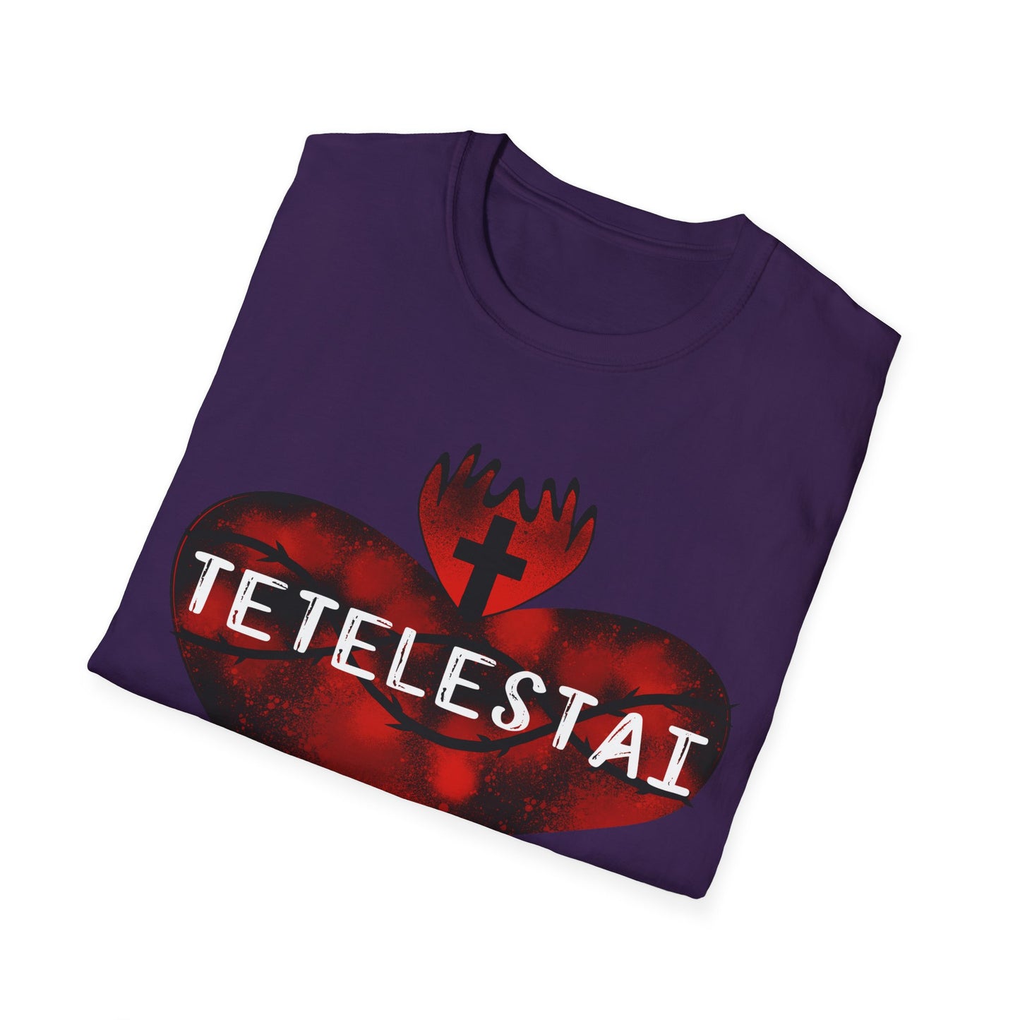 Tetelestai sacred heart of Jesus unisex Softstyle T-Shirt
