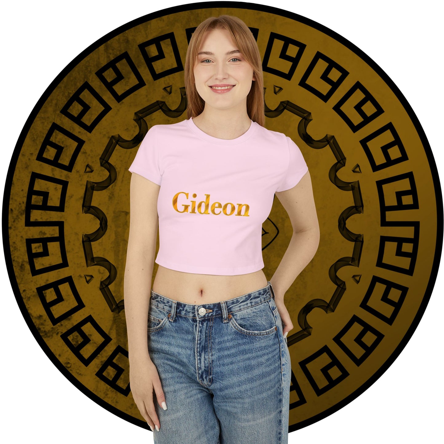 Gold text Gideon Women's Baby Tee