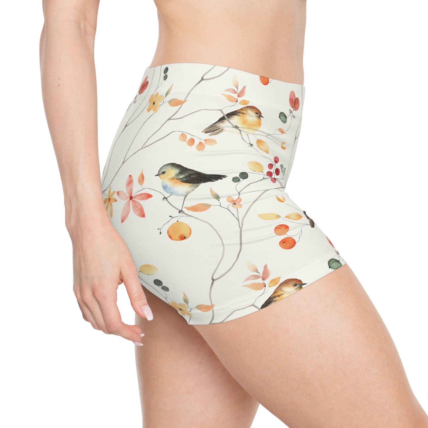 Bird floral pattern Women's Shorts (AOP)
