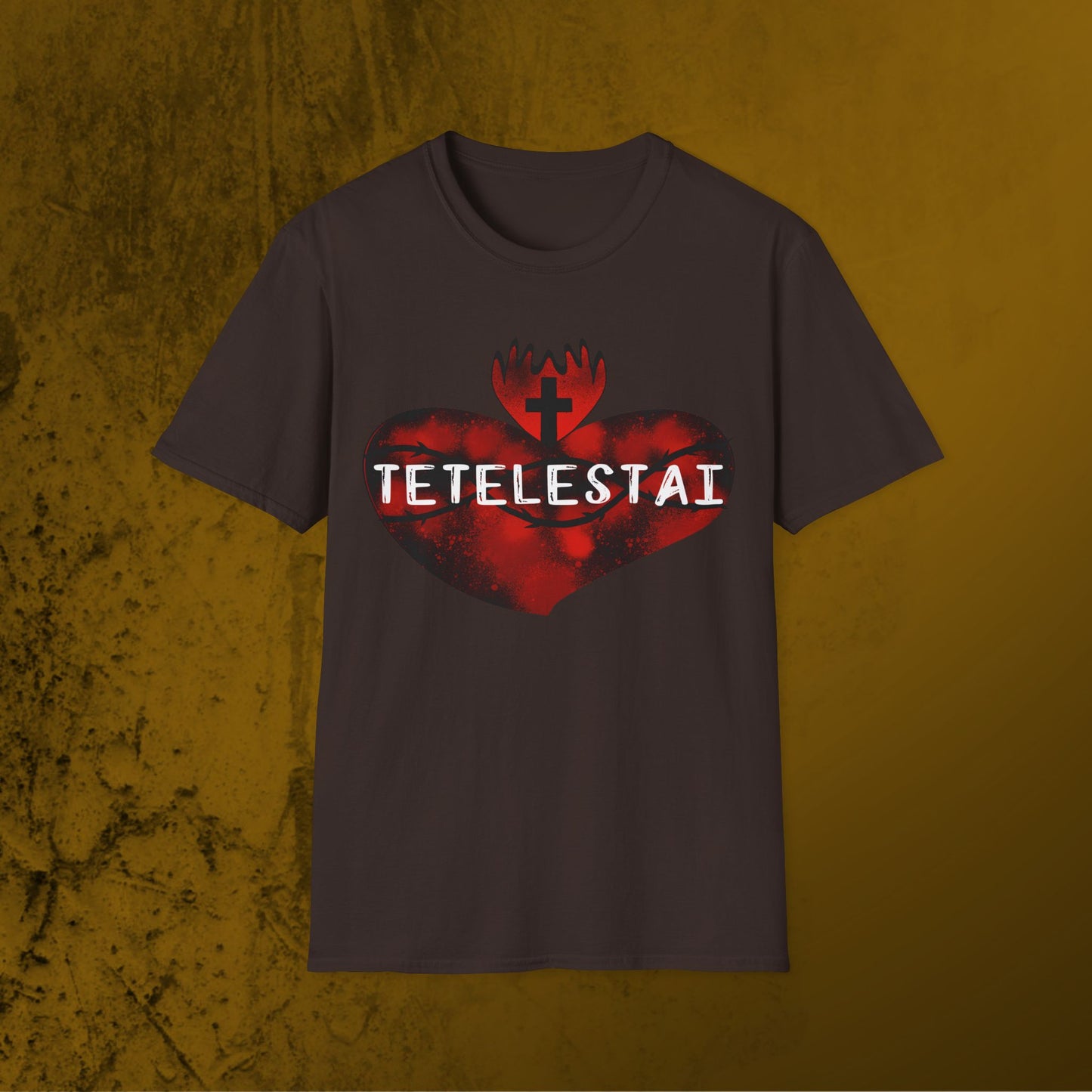 Tetelestai sacred heart of Jesus unisex Softstyle T-Shirt