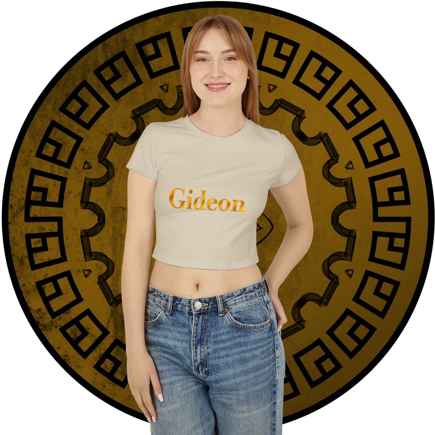 Gold text Gideon Women's Baby Tee