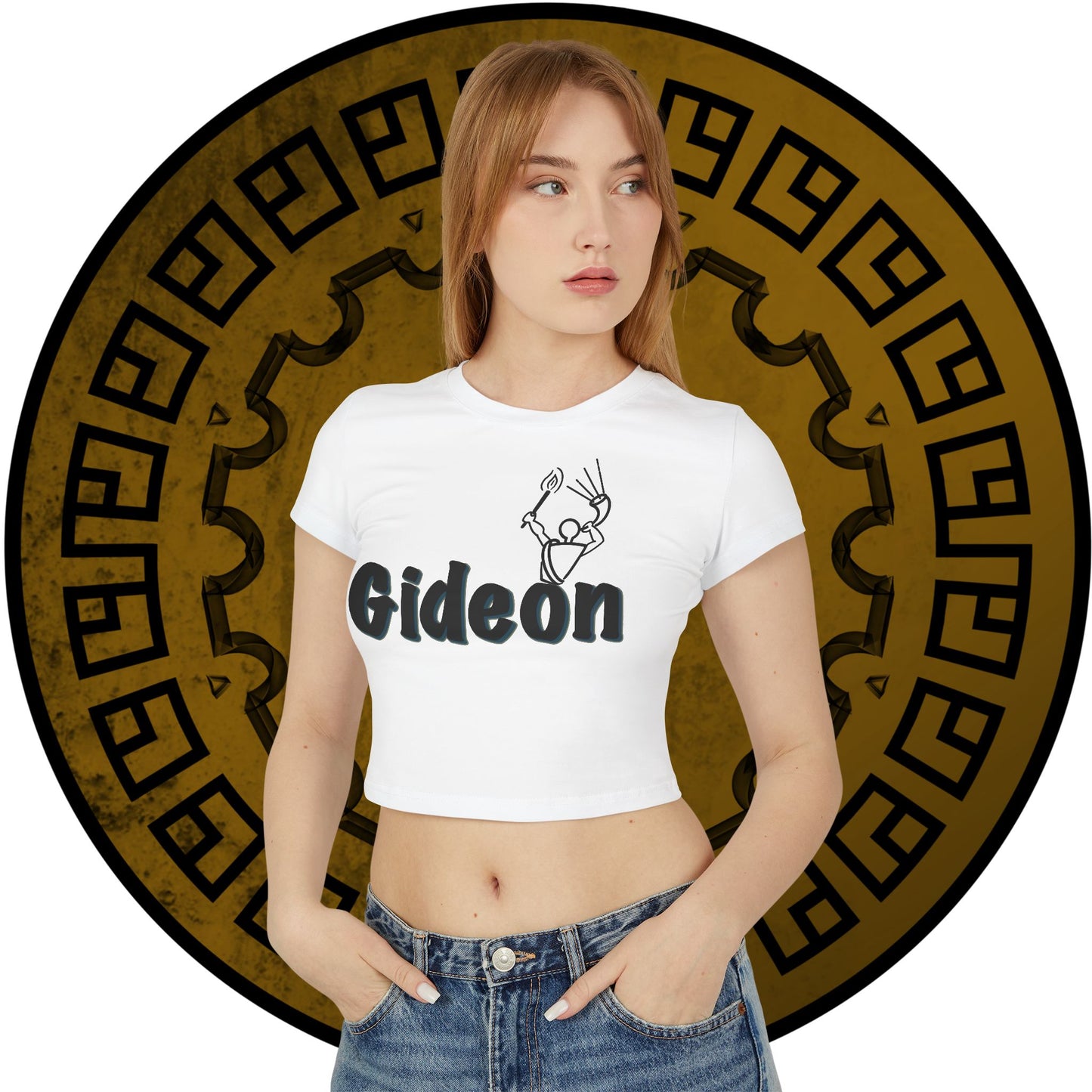 Gideon Text Black Women's Baby Tee