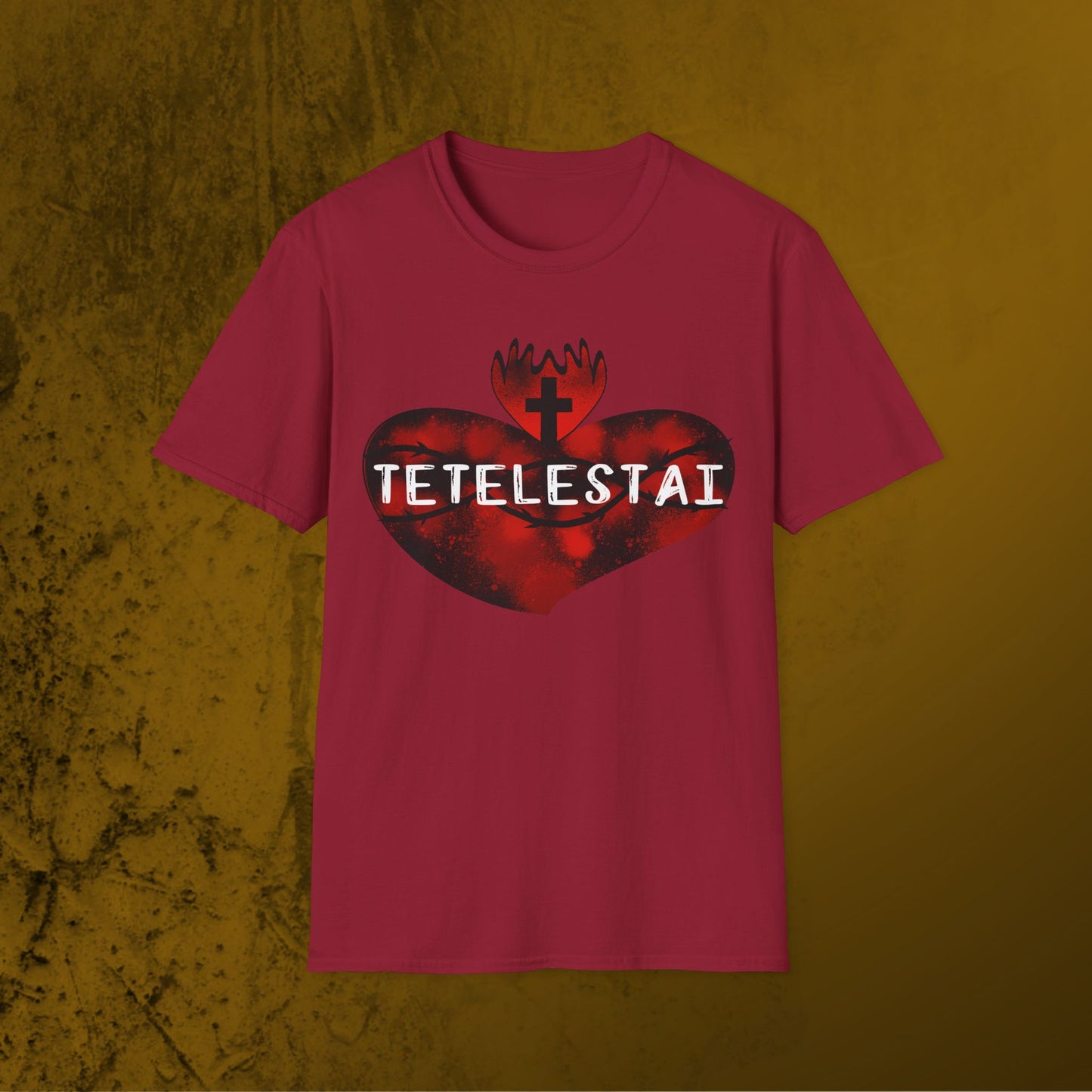 Tetelestai sacred heart of Jesus unisex Softstyle T-Shirt