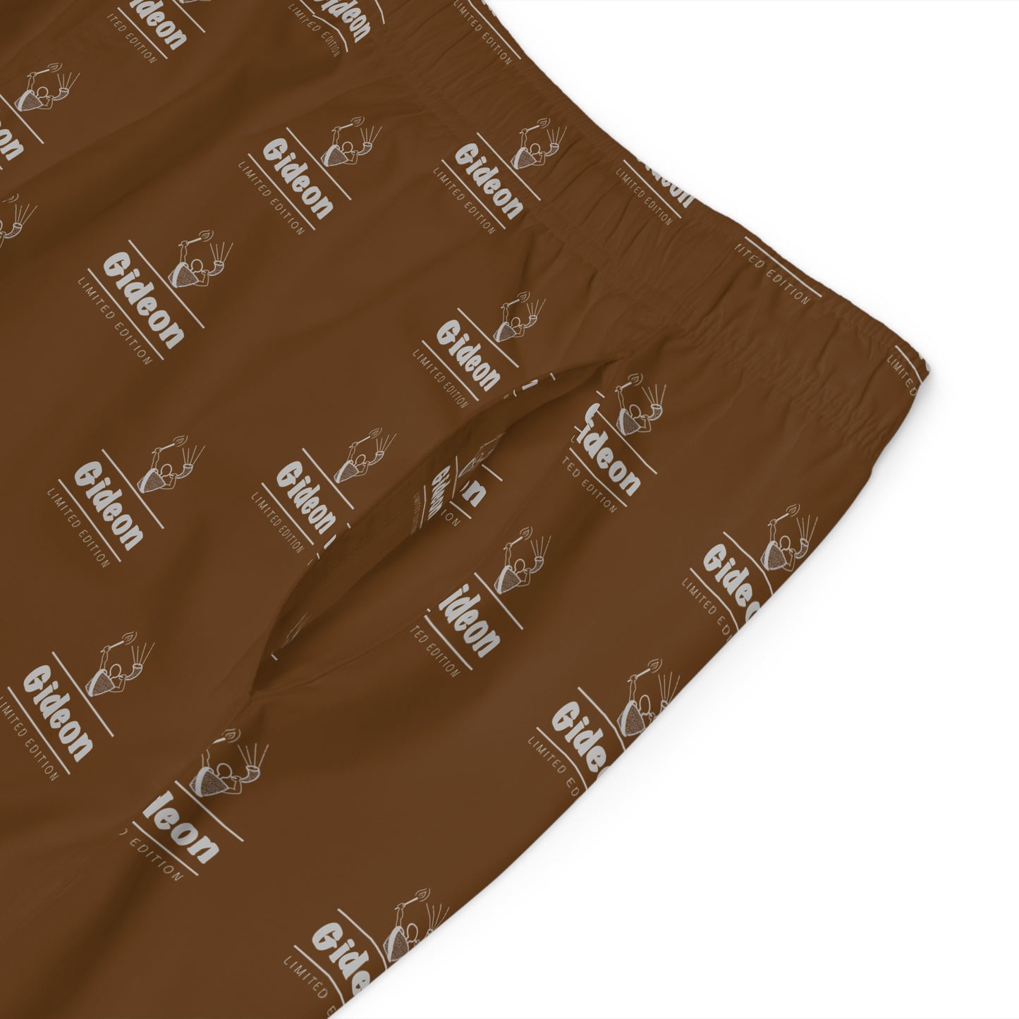 Gideon grey limited edition on Brown Men's Board Shorts (AOP)