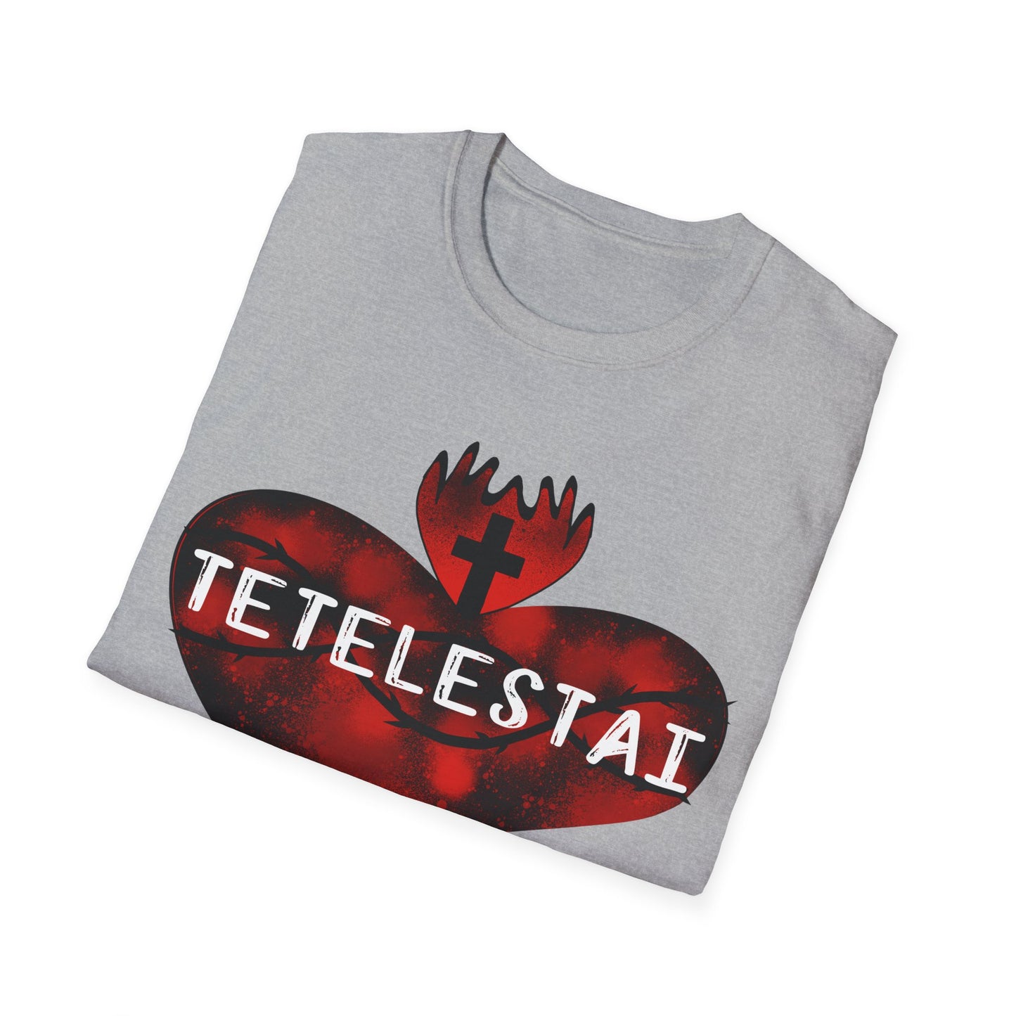 Tetelestai sacred heart of Jesus unisex Softstyle T-Shirt
