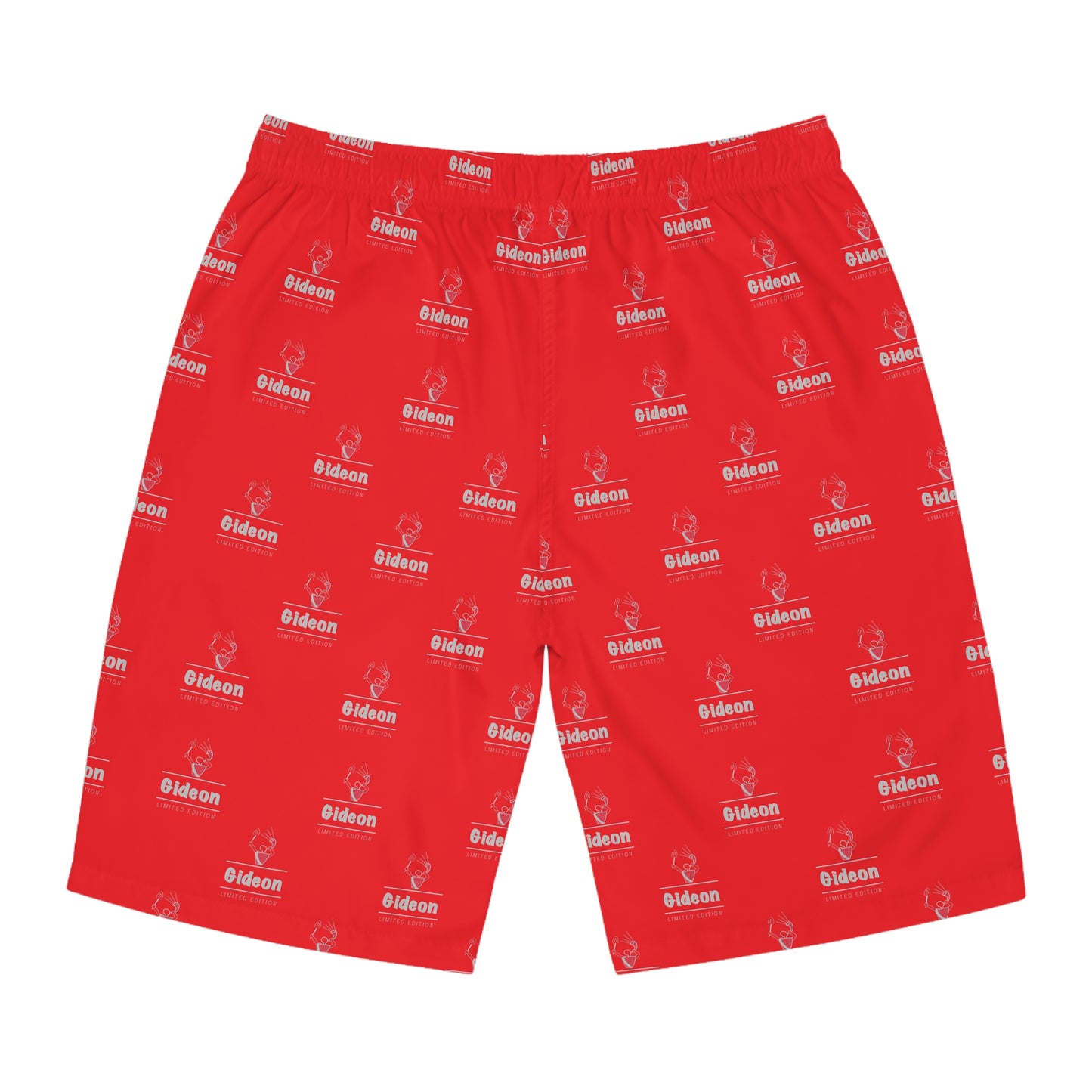 Gideon grey limited edition on Red Men's Board Shorts (AOP)