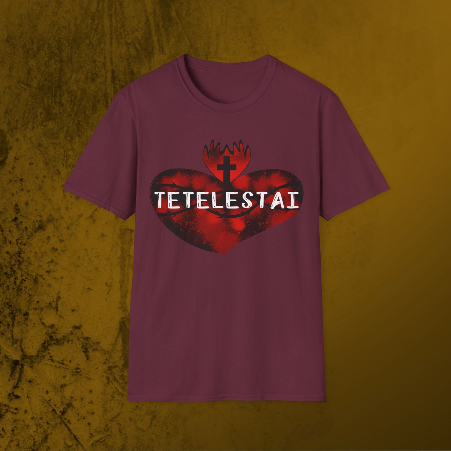 Tetelestai sacred heart of Jesus unisex Softstyle T-Shirt