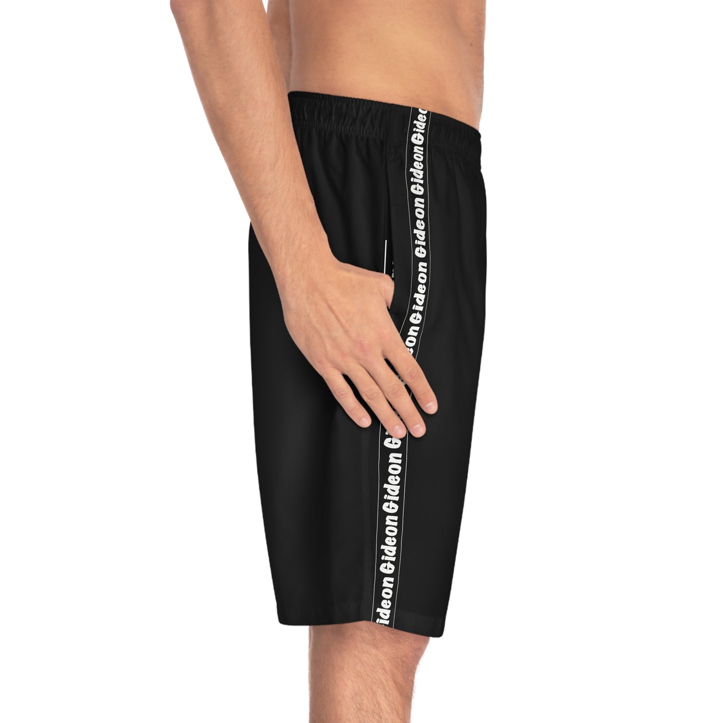 Gideon White on Black Men's Board Shorts (AOP)