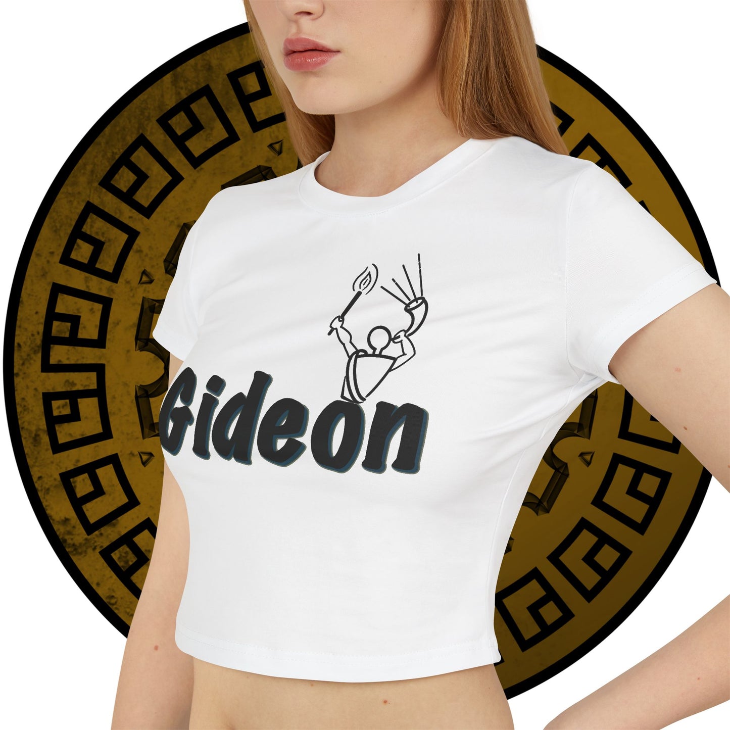 Gideon Text Black Women's Baby Tee