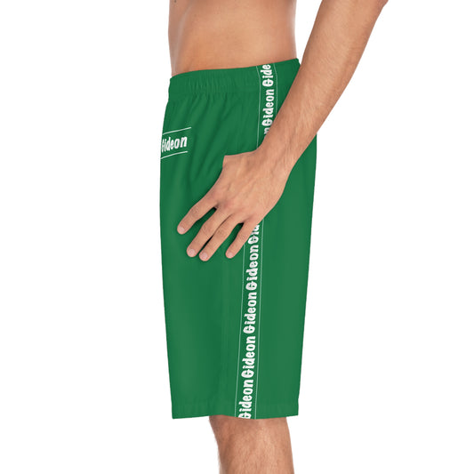 Gideon White on Green Men's Board Shorts (AOP)