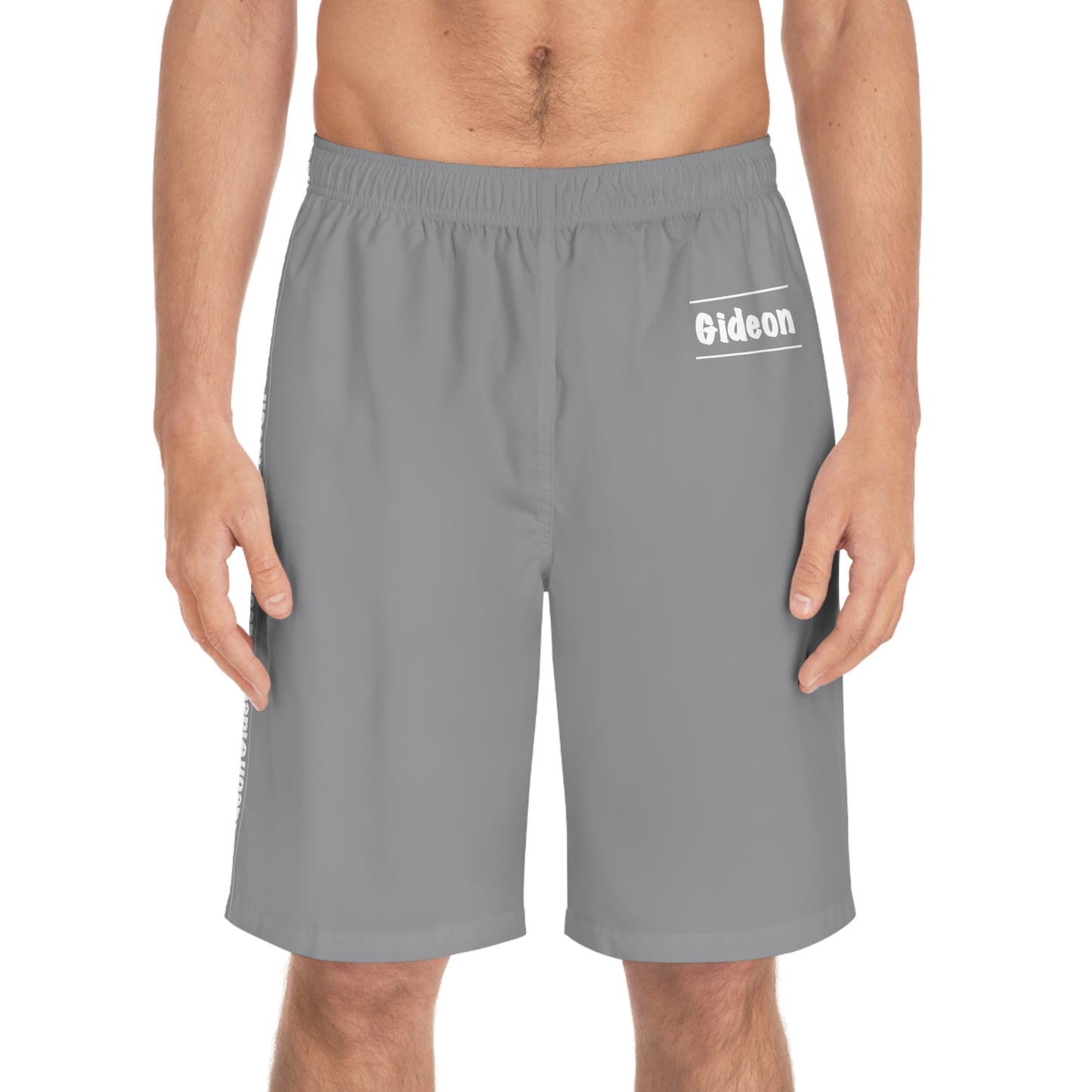 Gideon White on Grey Men's Board Shorts (AOP)