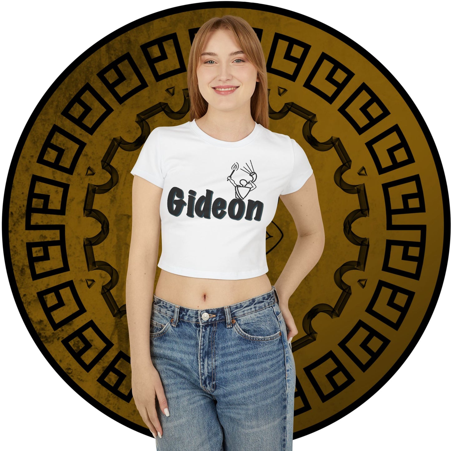 Gideon Text Black Women's Baby Tee