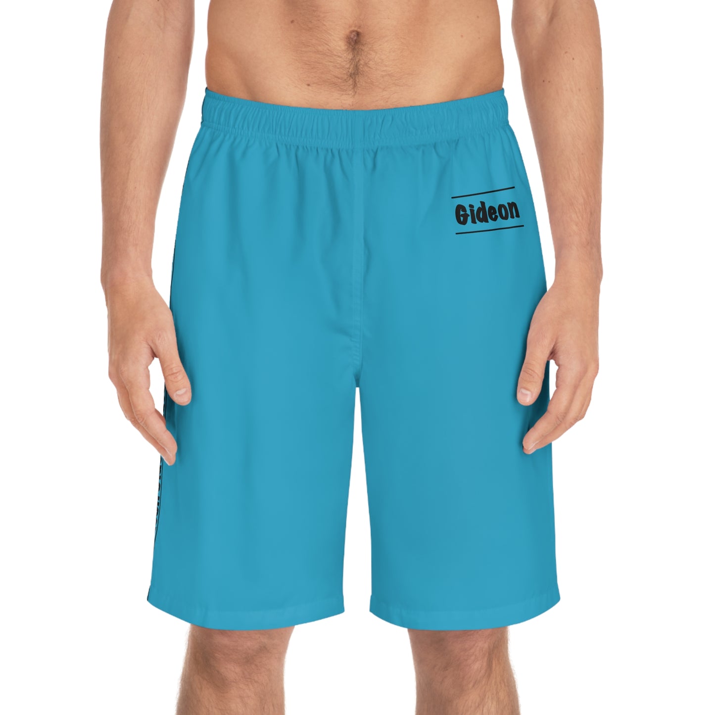 Gideon black on blue  Men's Board Shorts (AOP)