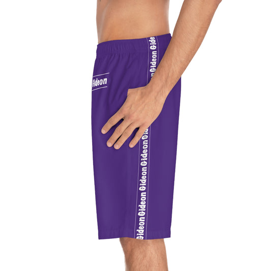 Gideon White on Purple Men's Board Shorts (AOP)