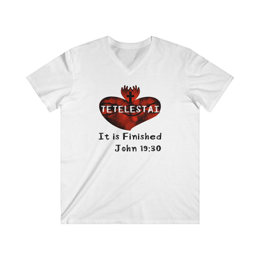 Tetelestai Men's Fitted V-Neck Short Sleeve Tee