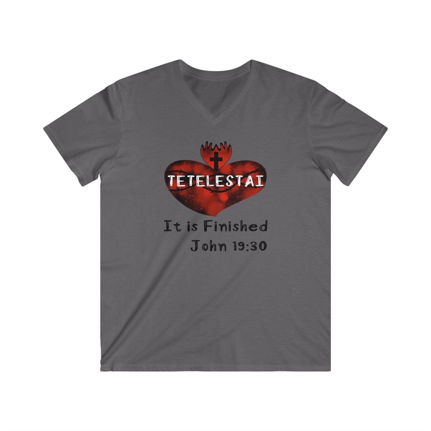 Tetelestai Men's Fitted V-Neck Short Sleeve Tee